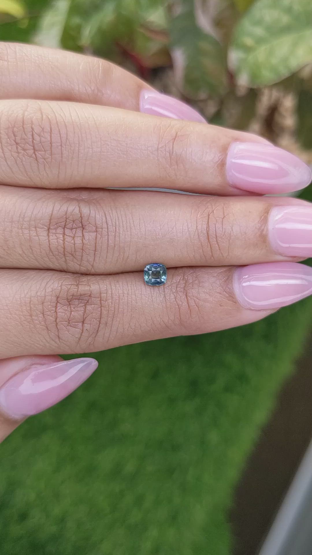 0.48 Ct. Greenish Blue Sapphire from Ceylon (Sri Lanka) Size Video