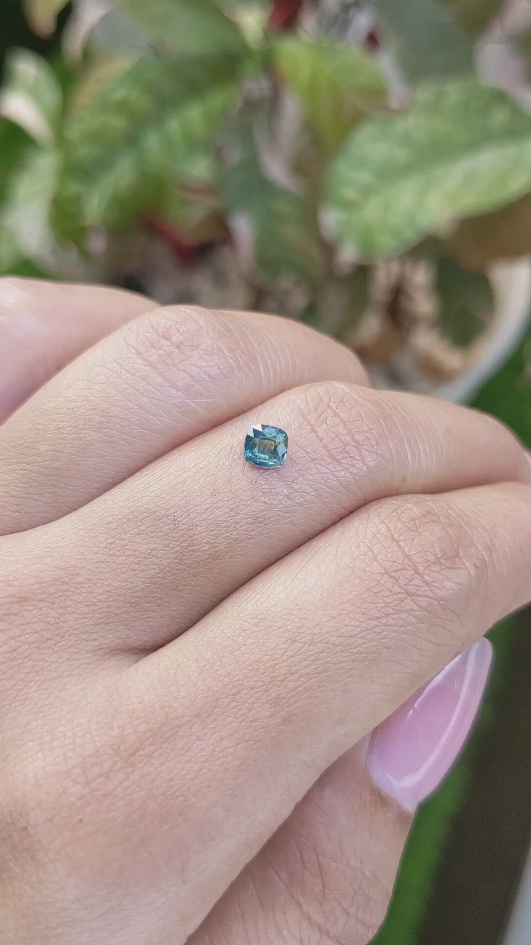 0.48 Ct. Greenish Blue Sapphire from Ceylon (Sri Lanka) Size Video