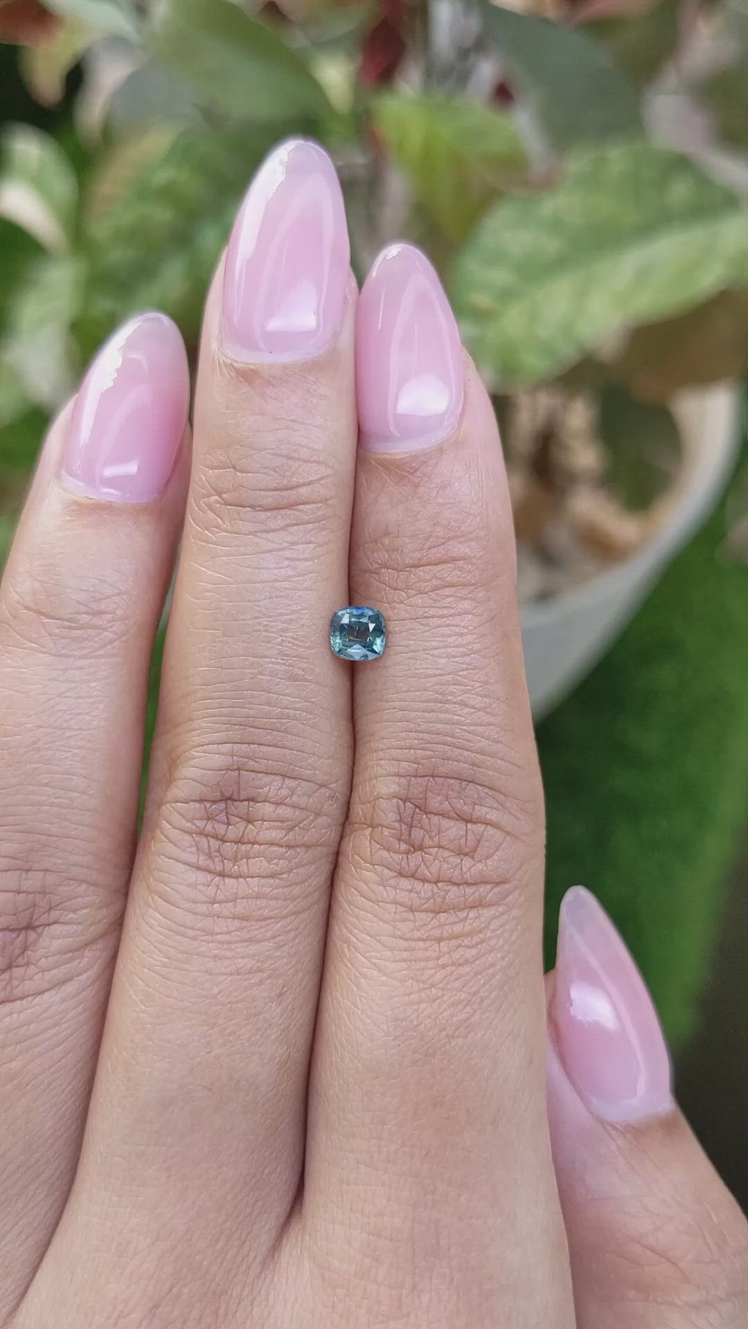 0.48 Ct. Greenish Blue Sapphire from Ceylon (Sri Lanka) Size Video