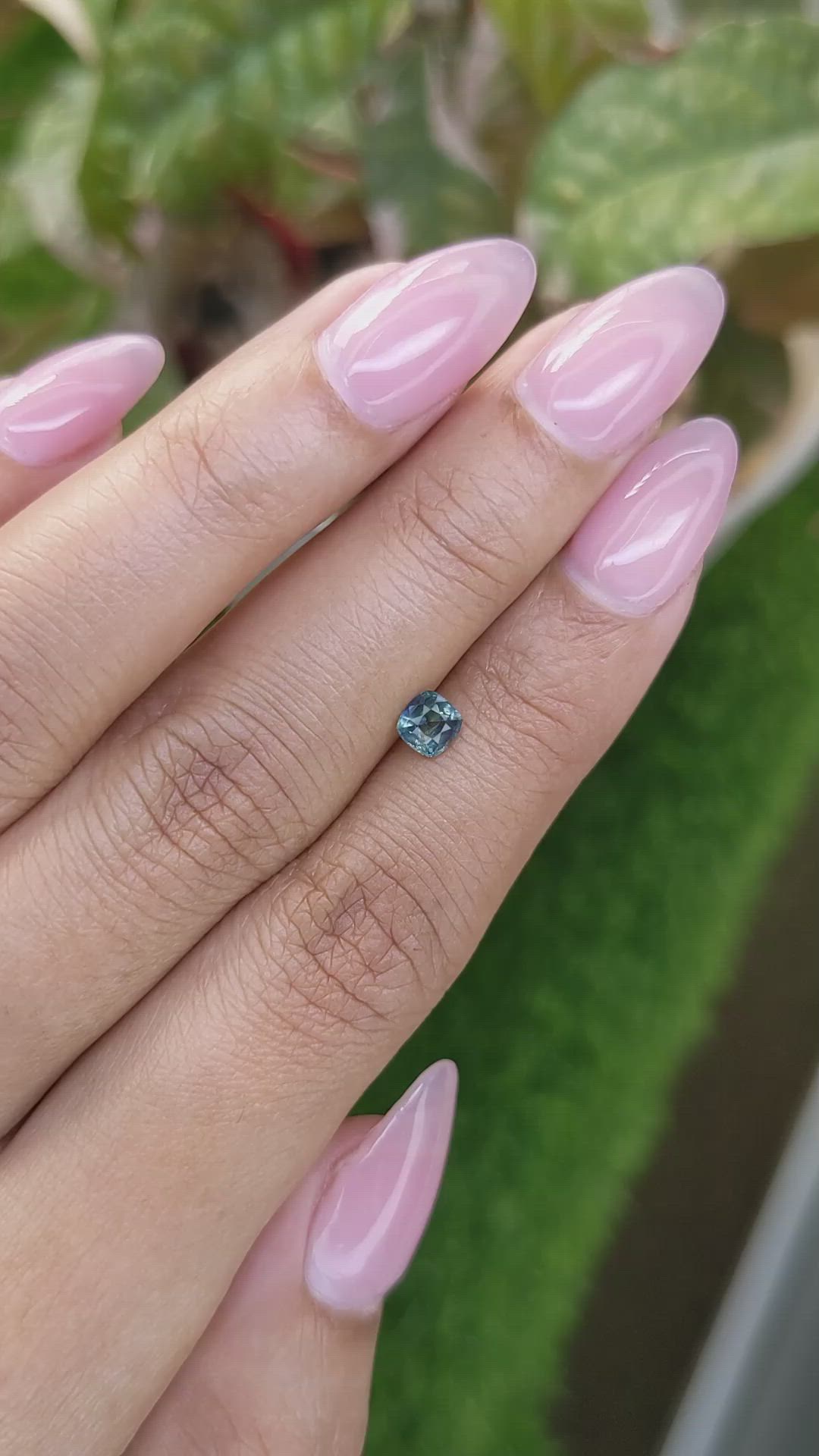 0.48 Ct. Greenish Blue Sapphire from Ceylon (Sri Lanka) Size Video