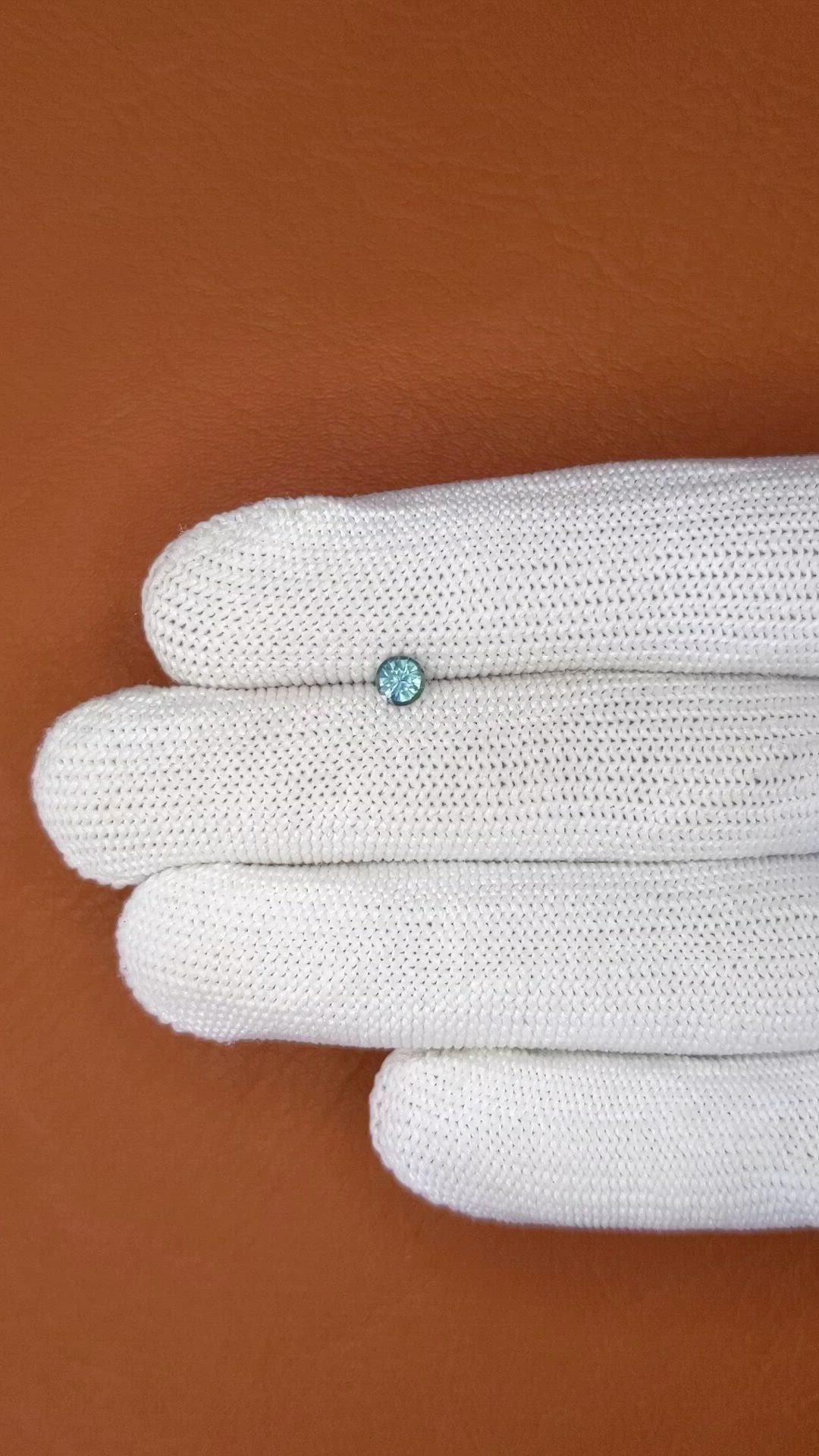 0.49 Ct. Bluish Green Sapphire from Ceylon (Sri Lanka) Size Video