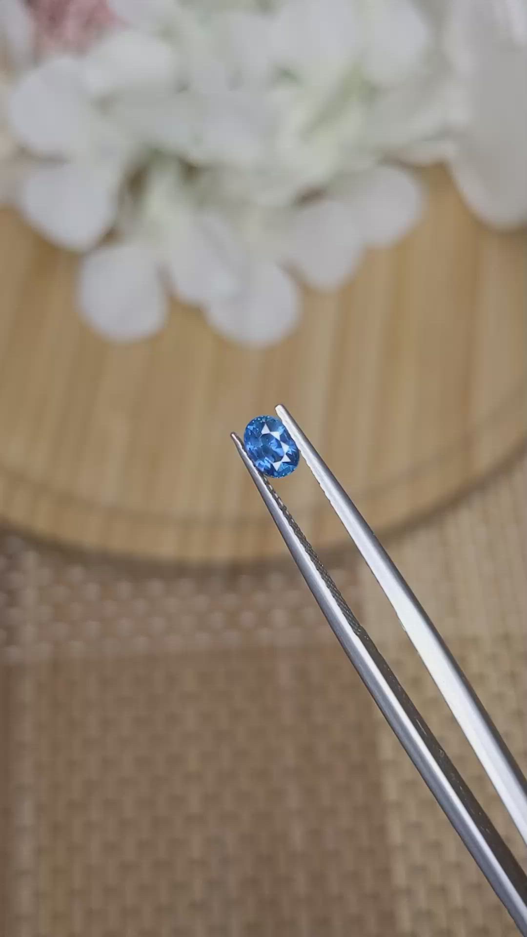 0.57 Ct. Blue Sapphire from Ceylon (Sri Lanka) Size Video