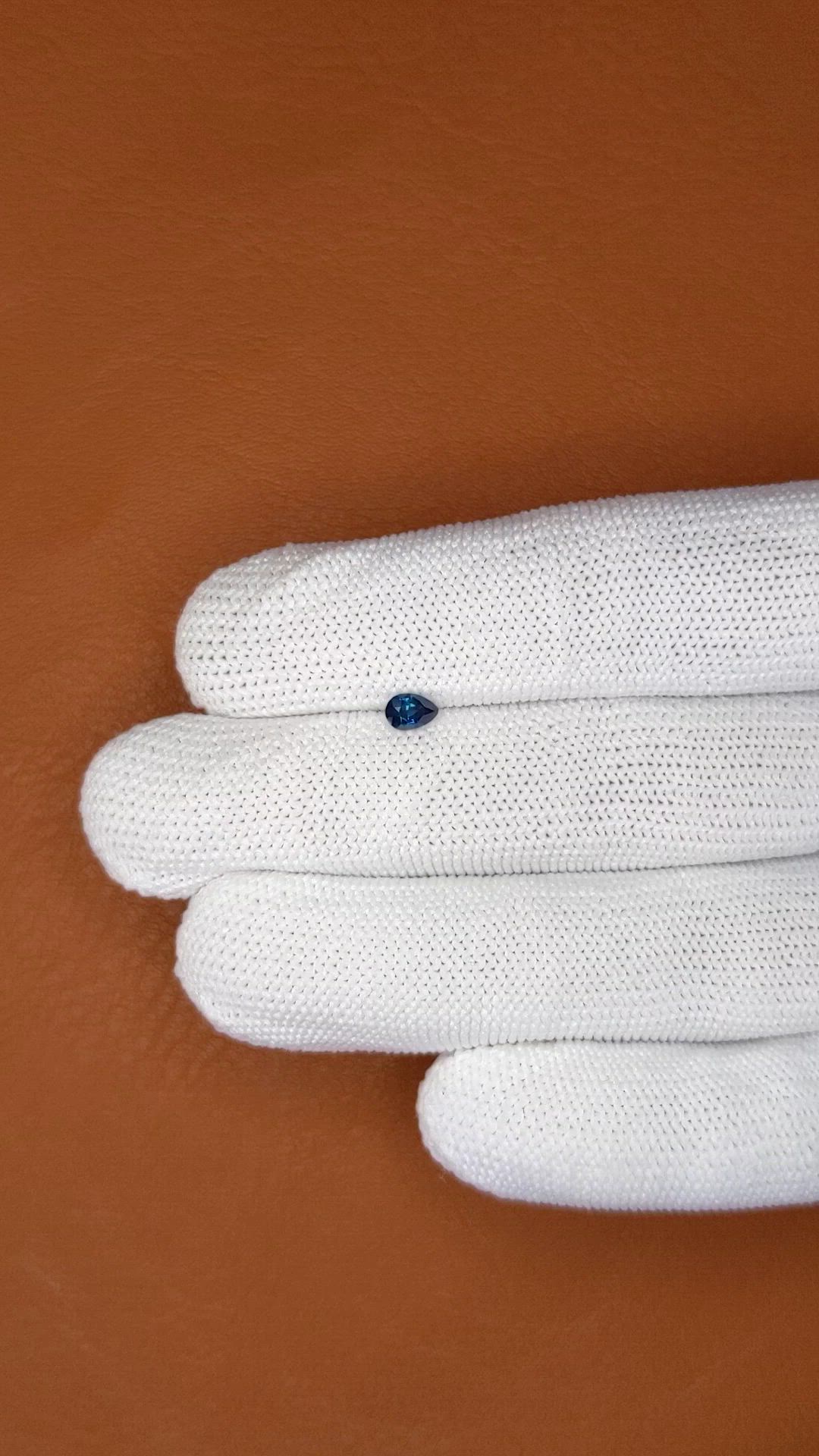 0.35 Ct. Blue Sapphire from Ceylon (Sri Lanka) Size Video