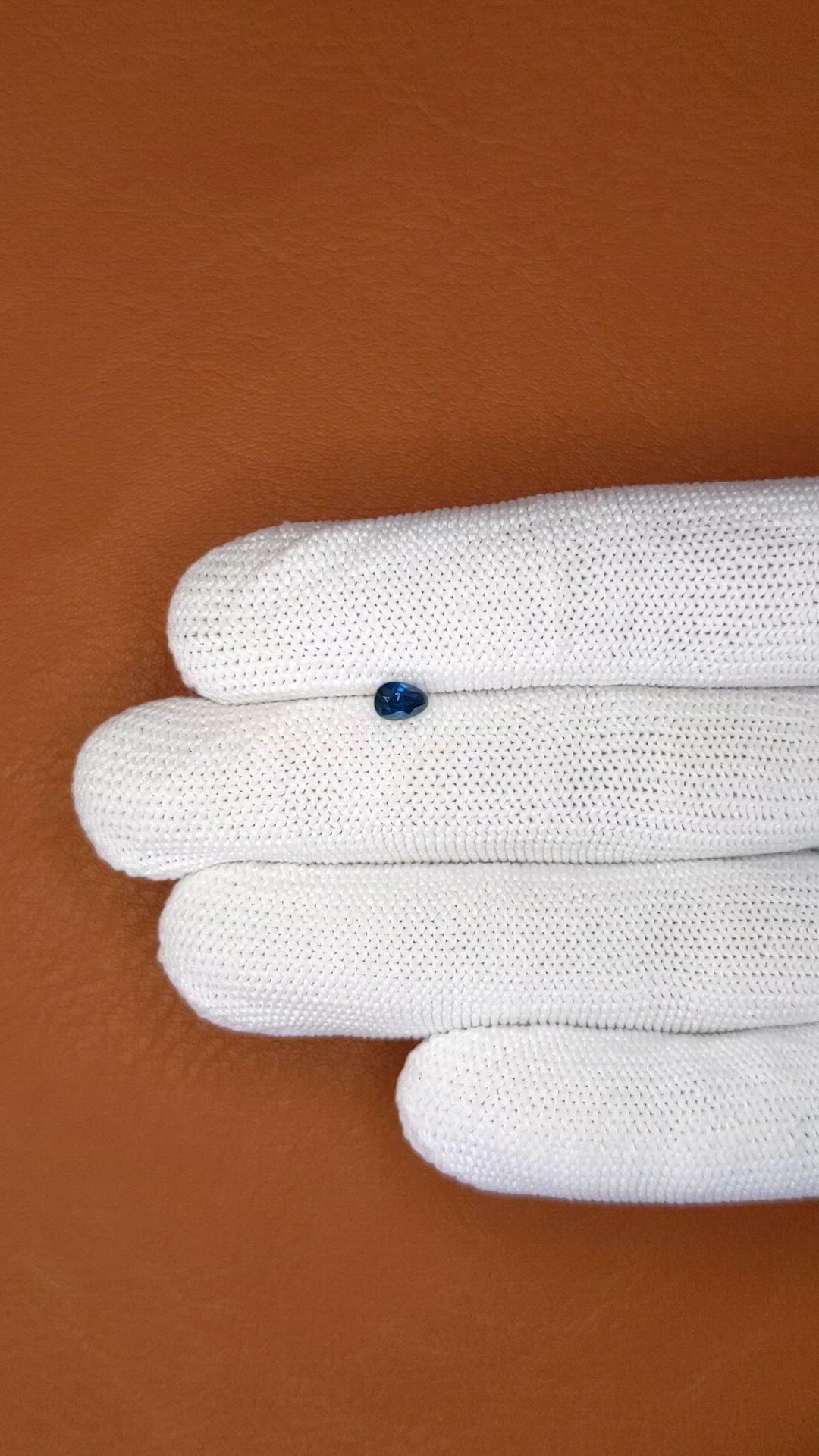 0.49 Ct. Blue Sapphire from Ceylon (Sri Lanka) Size Video