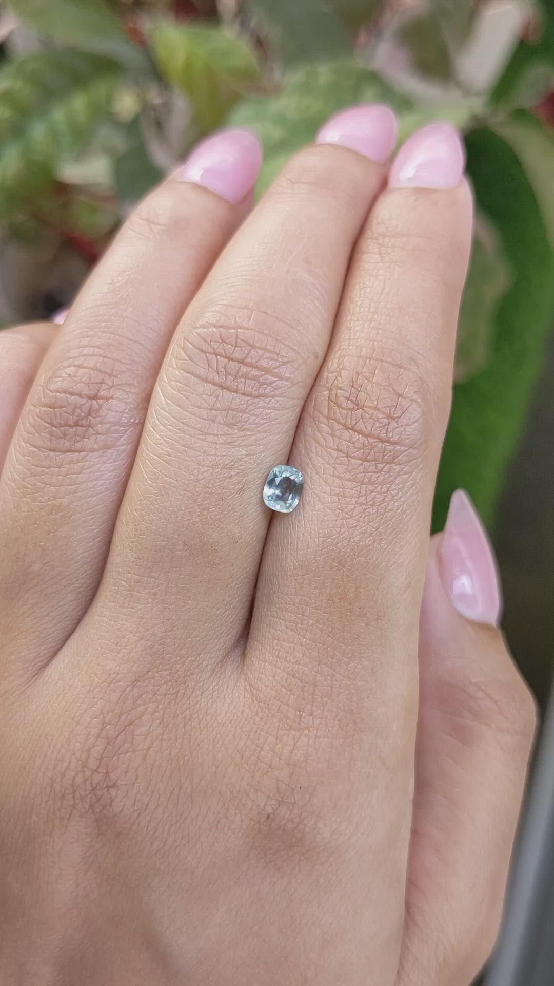 0.49 Ct. Bluish Green Sapphire from Ceylon (Sri Lanka) Size Video