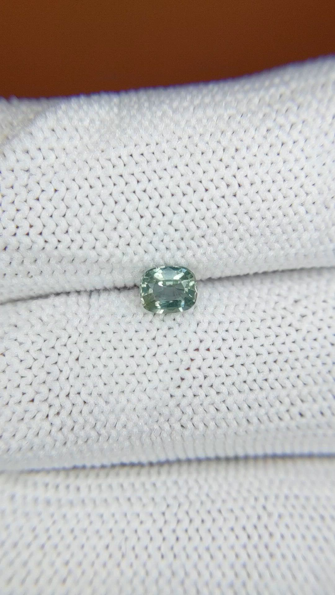 0.49 Ct. Bluish Green Sapphire from Ceylon (Sri Lanka) Size Video