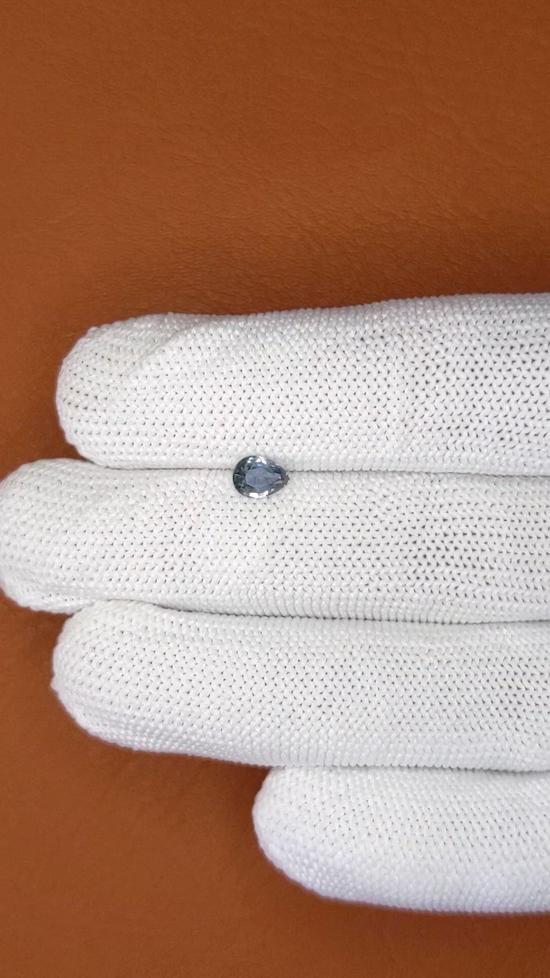 0.59 Ct. Bluish Grey Sapphire from Ceylon (Sri Lanka) Size Video