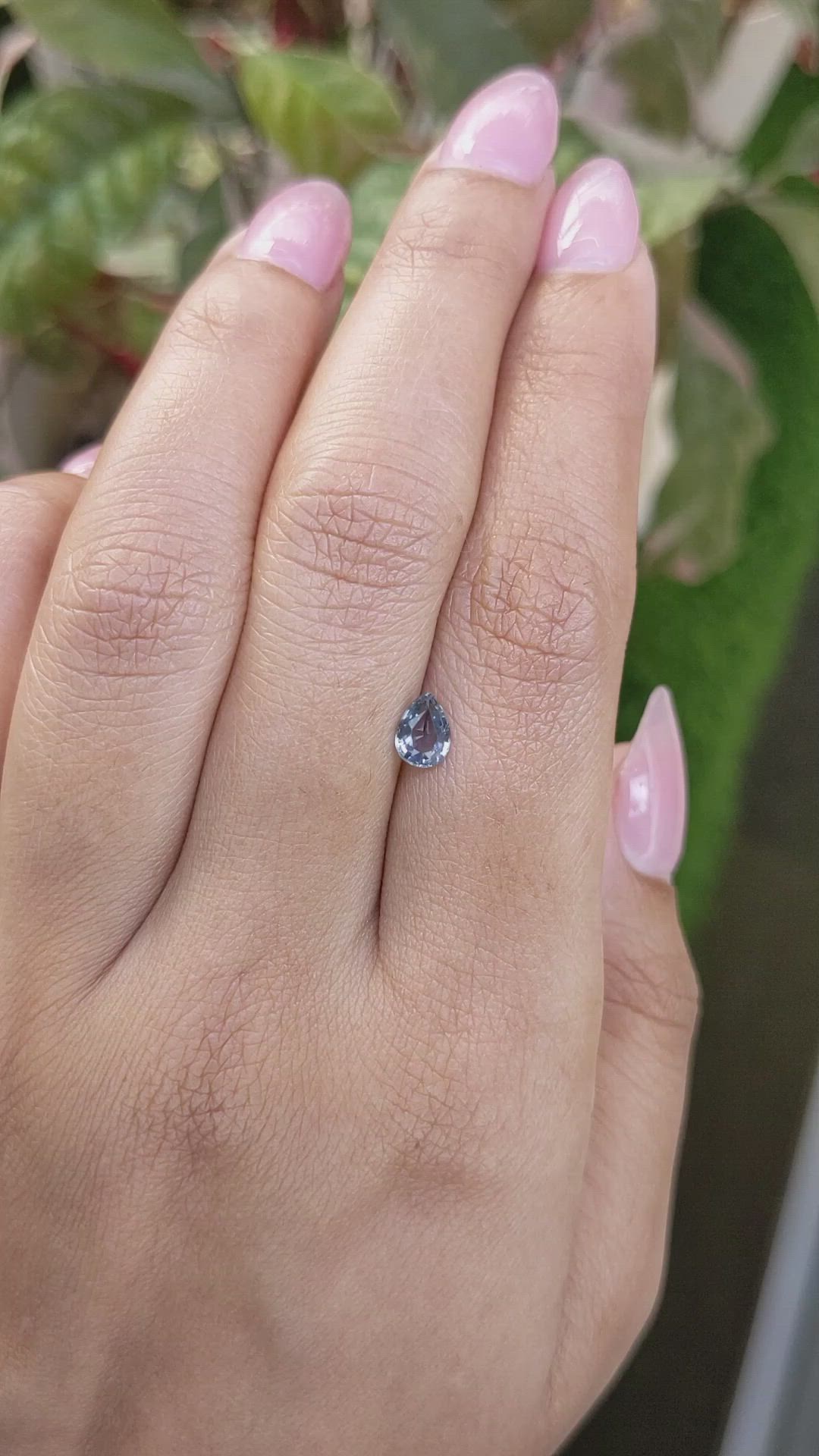 0.59 Ct. Bluish Grey Sapphire from Ceylon (Sri Lanka) Size Video