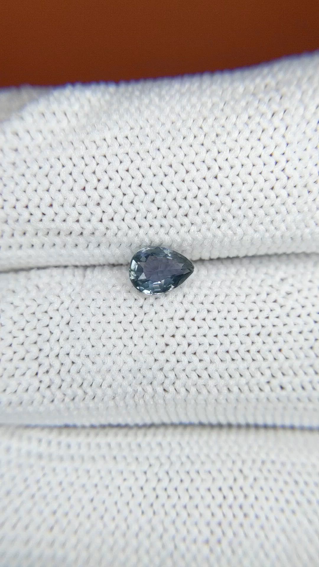 0.59 Ct. Bluish Grey Sapphire from Ceylon (Sri Lanka) Size Video
