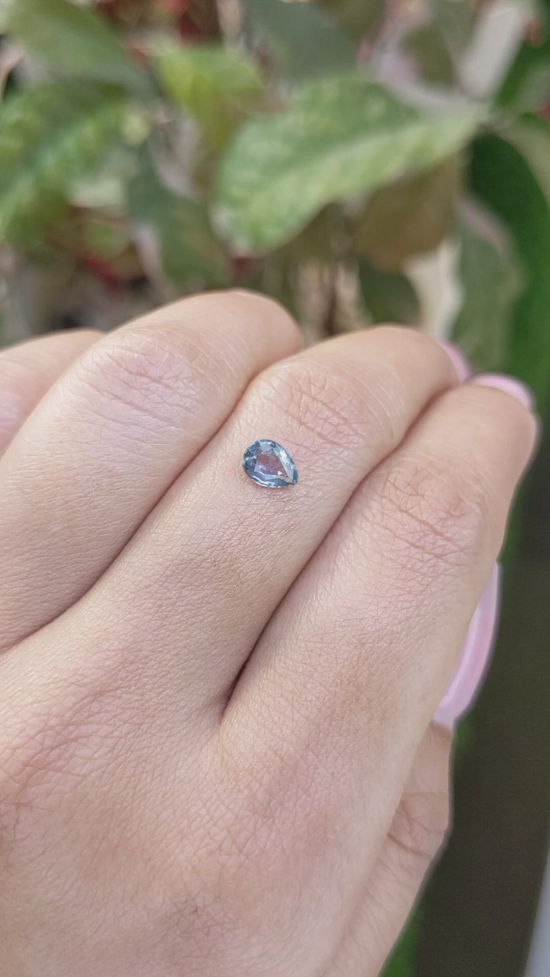 0.59 Ct. Bluish Grey Sapphire from Ceylon (Sri Lanka) Size Video