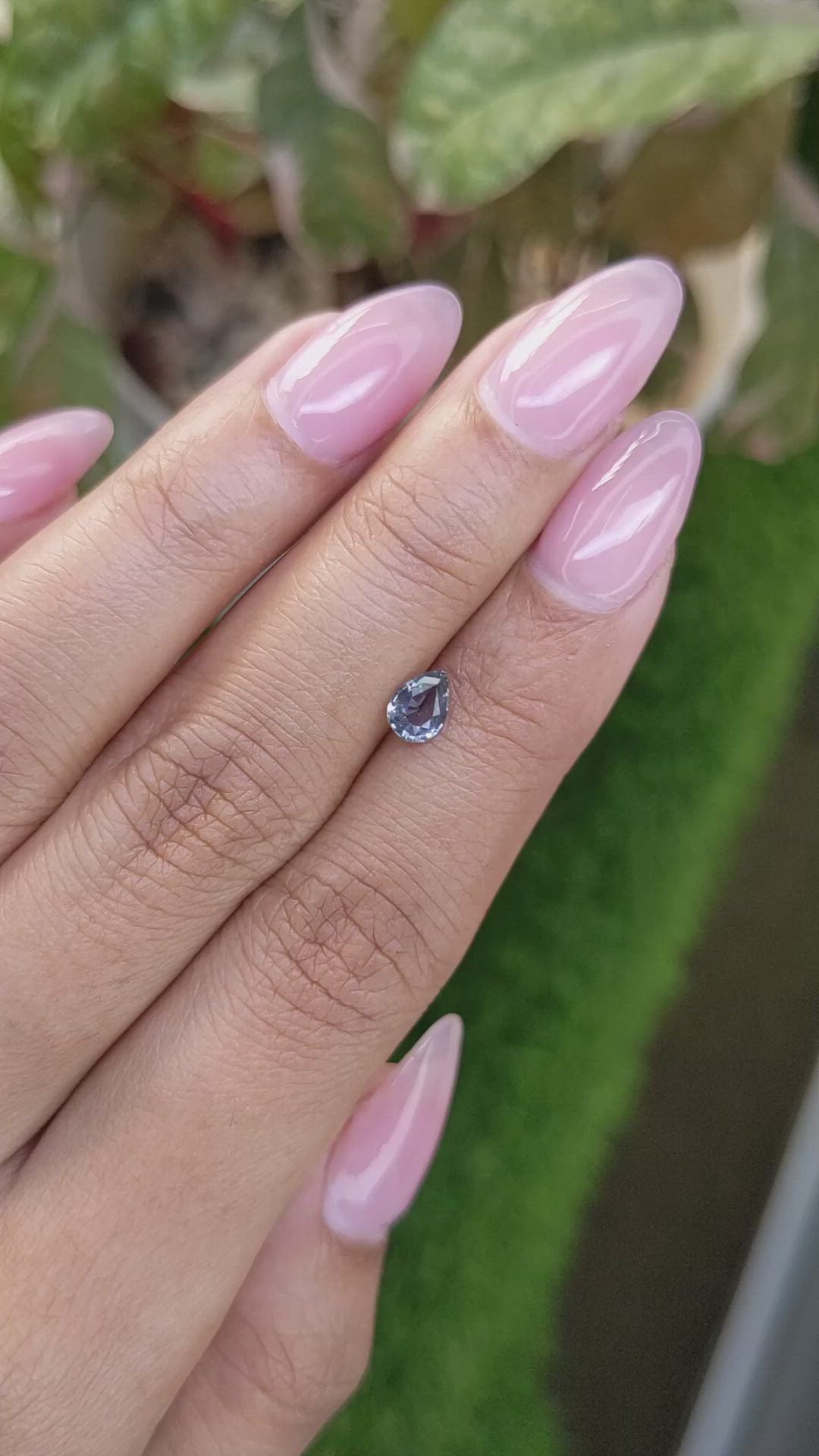 0.59 Ct. Bluish Grey Sapphire from Ceylon (Sri Lanka) Size Video