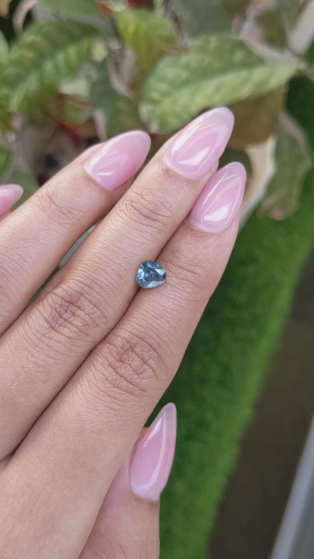 0.89 Ct. Bluish Green Sapphire from Ceylon (Sri Lanka) Size Video