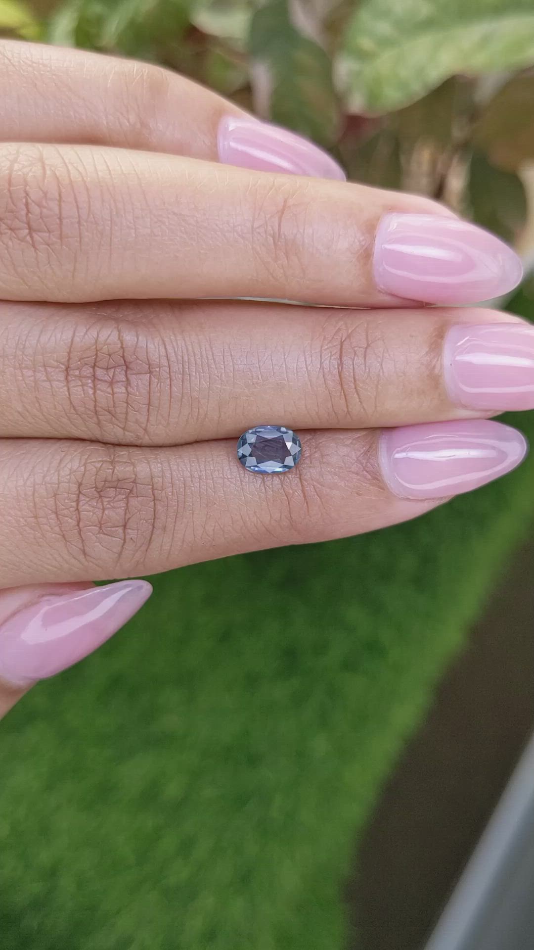 0.91 Ct. Greenish Blue Sapphire from Ceylon (Sri Lanka) Size Video
