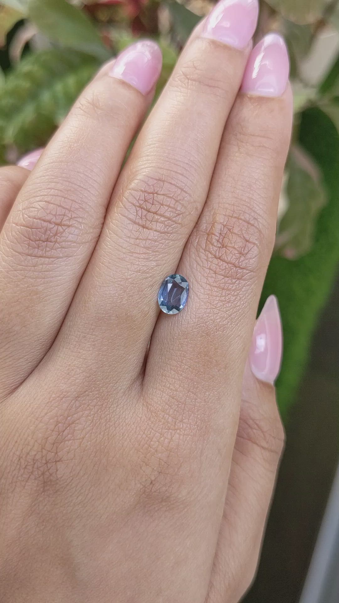 0.91 Ct. Greenish Blue Sapphire from Ceylon (Sri Lanka) Size Video