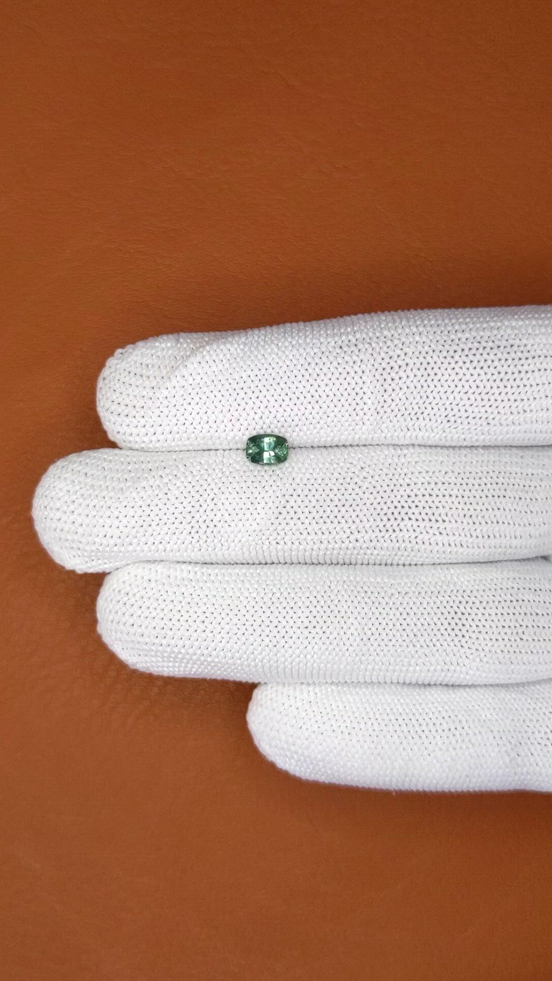 0.66 Ct. Bluish Green Sapphire from Ceylon (Sri Lanka) Size Video