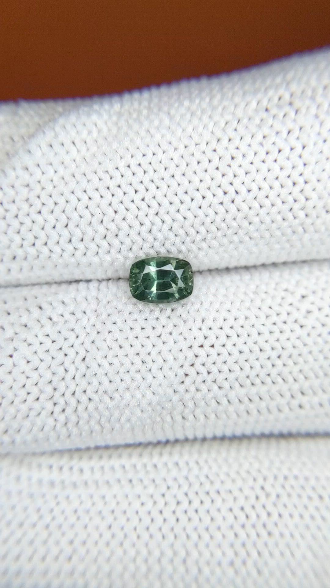 0.66 Ct. Bluish Green Sapphire from Ceylon (Sri Lanka) Size Video