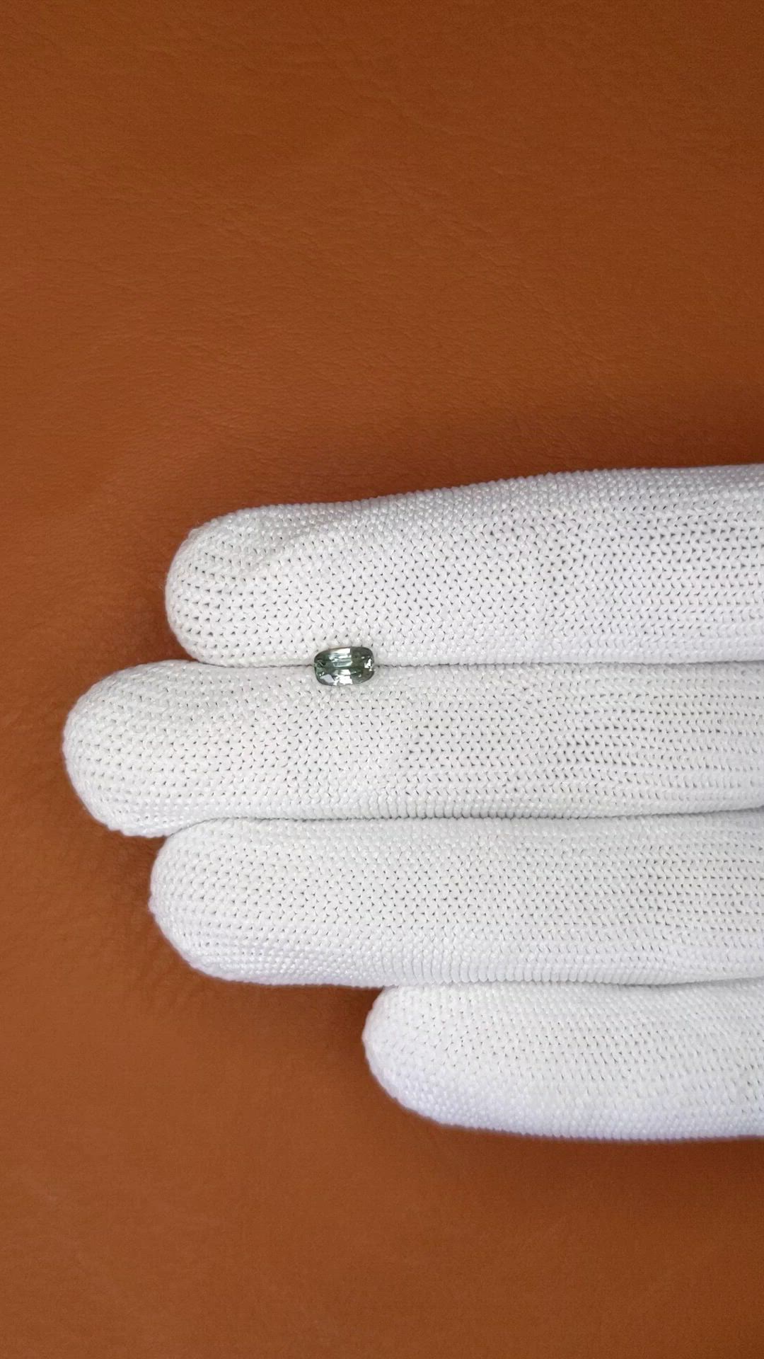 0.58 Ct. Green Sapphire from Ceylon (Sri Lanka) Size Video