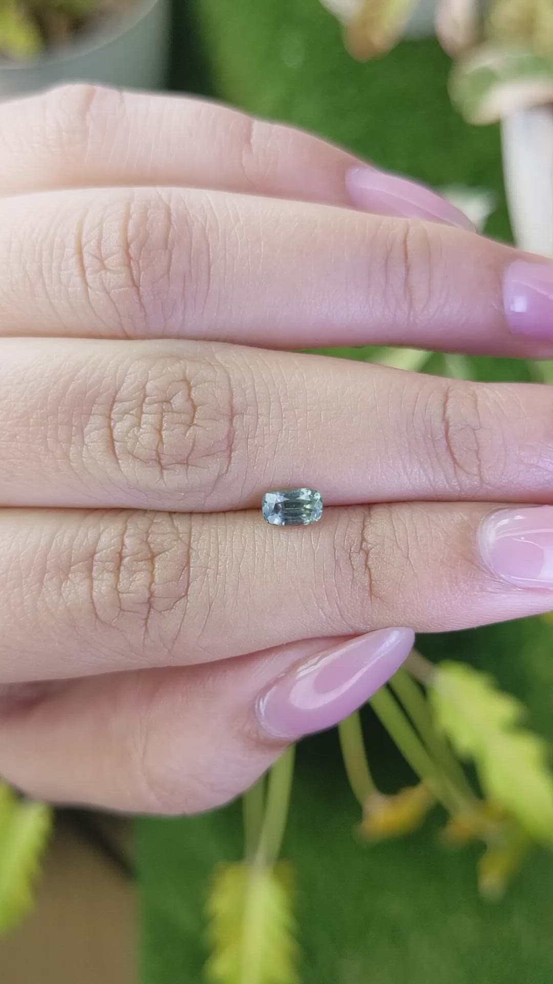 0.58 Ct. Green Sapphire from Ceylon (Sri Lanka) Size Video