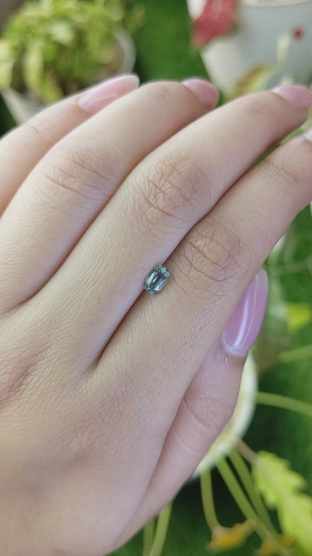 0.58 Ct. Green Sapphire from Ceylon (Sri Lanka) Size Video