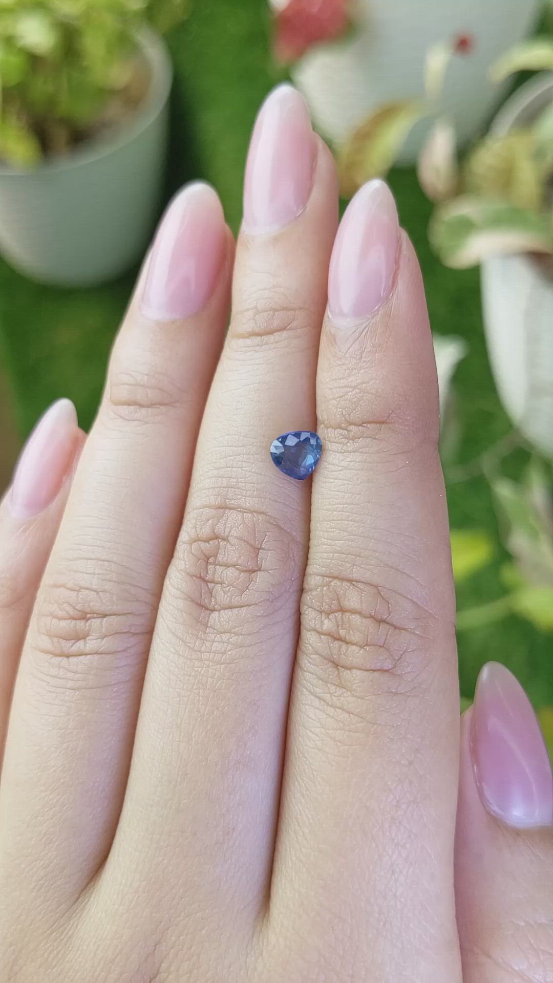 0.69 Ct. Blue Sapphire from Ceylon (Sri Lanka) Size Video