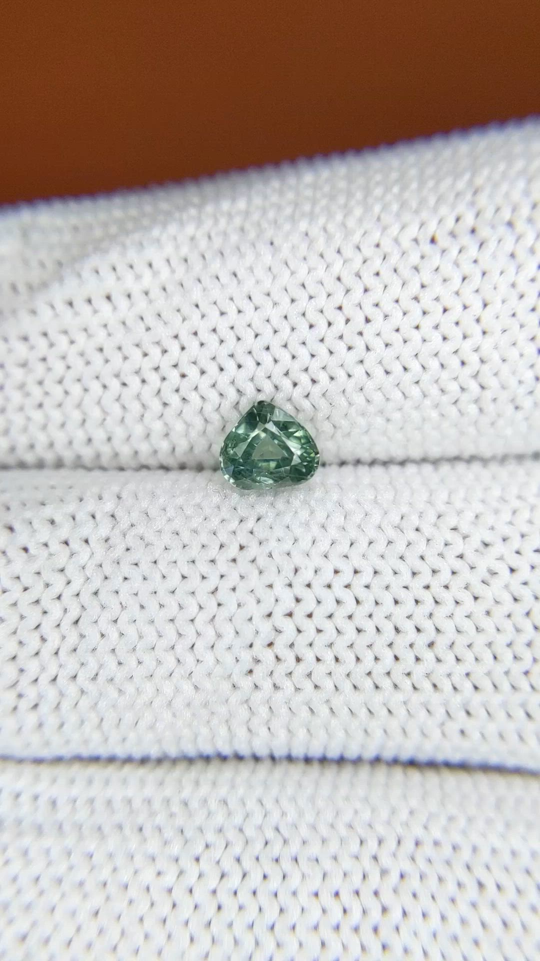 0.61 Ct. Bluish Green Sapphire from Ceylon (Sri Lanka) Size Video