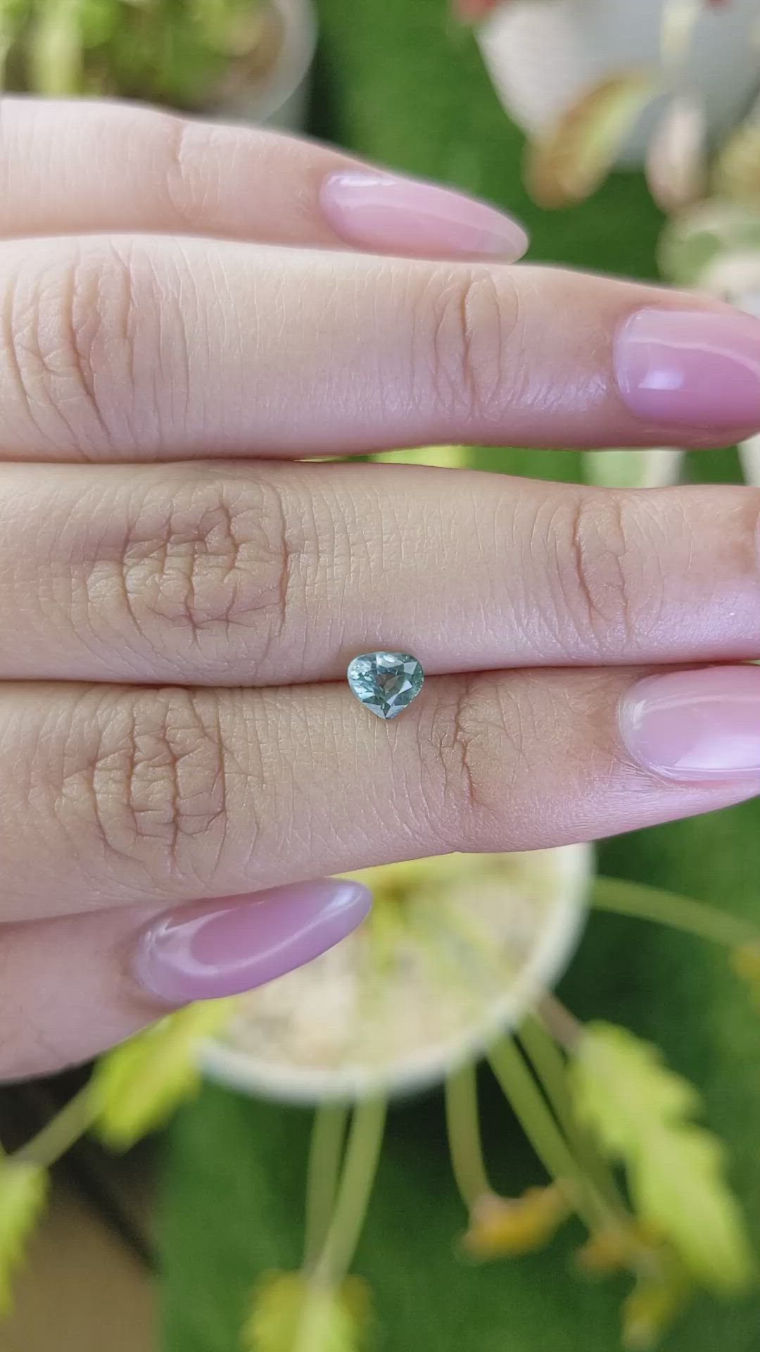 0.61 Ct. Bluish Green Sapphire from Ceylon (Sri Lanka) Size Video