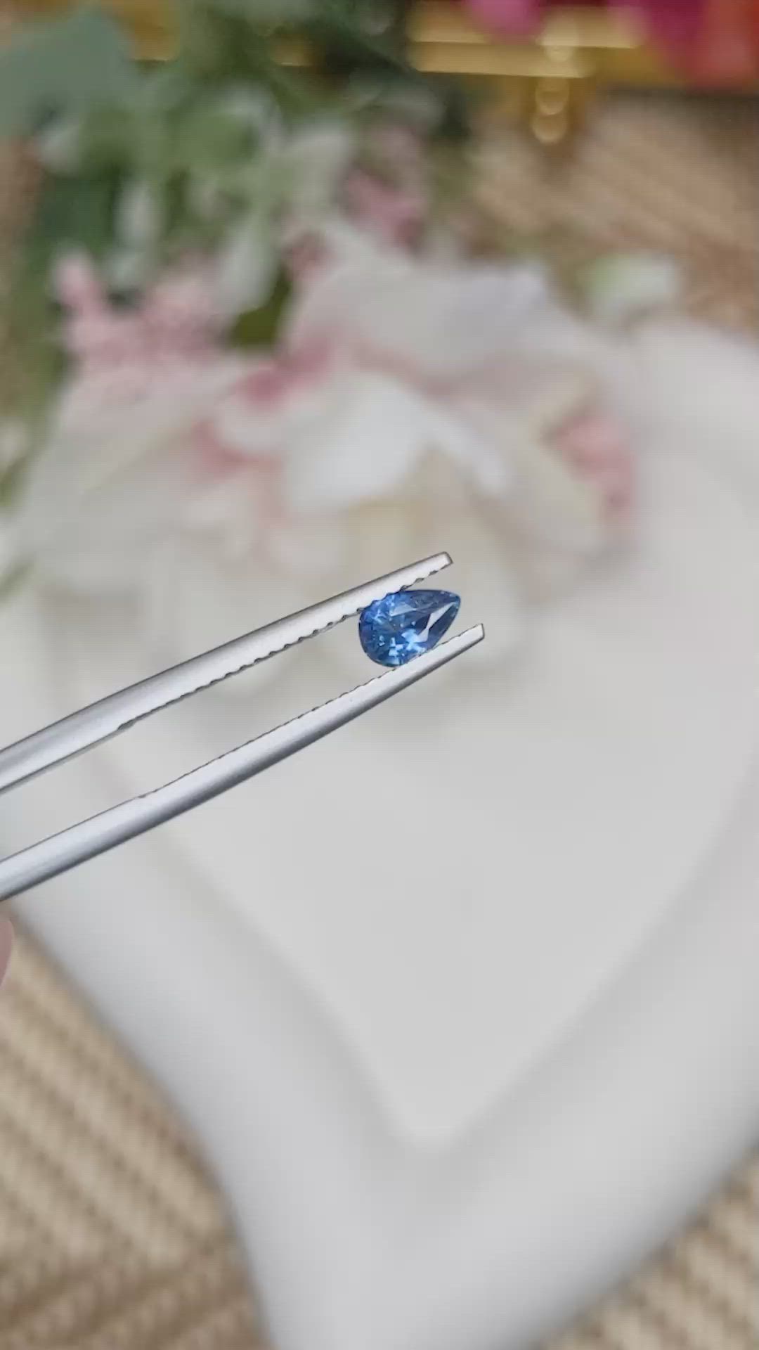 0.53 Ct. Greenish Blue Sapphire from Ceylon (Sri Lanka) Size Video