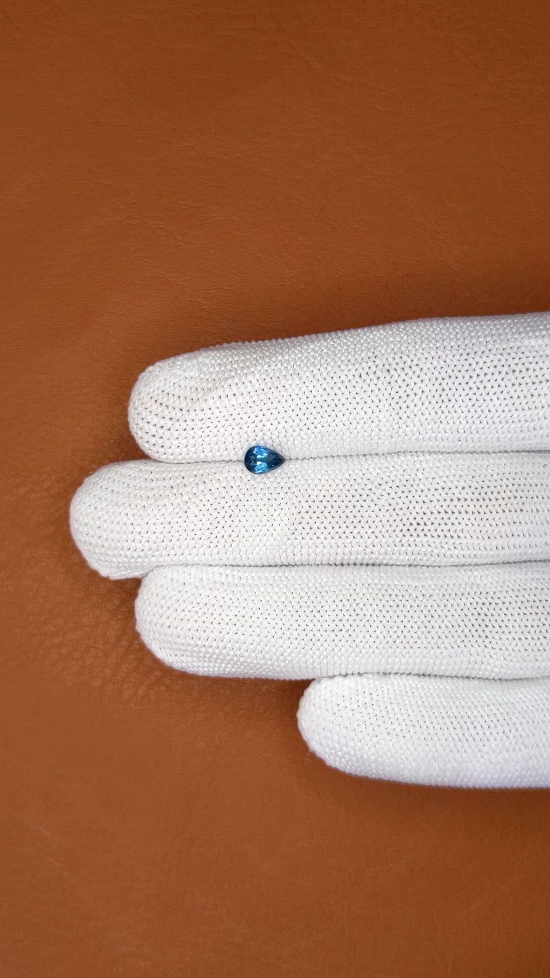 0.53 Ct. Greenish Blue Sapphire from Ceylon (Sri Lanka) Size Video