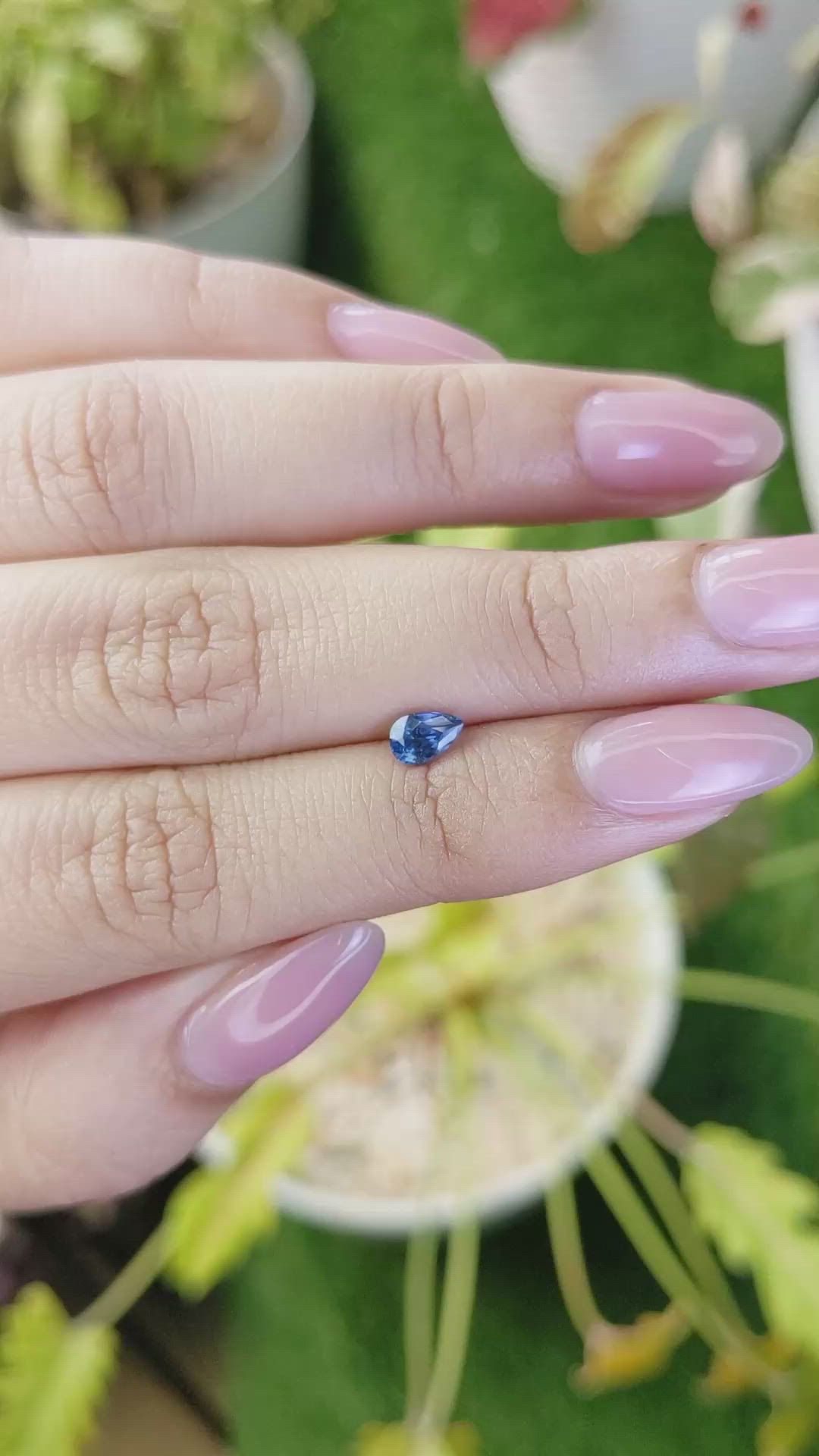 0.53 Ct. Greenish Blue Sapphire from Ceylon (Sri Lanka) Size Video