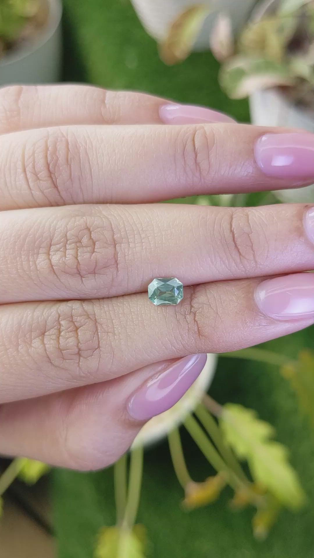 0.77 Ct. Bluish Green Sapphire from Ceylon (Sri Lanka) Size Video