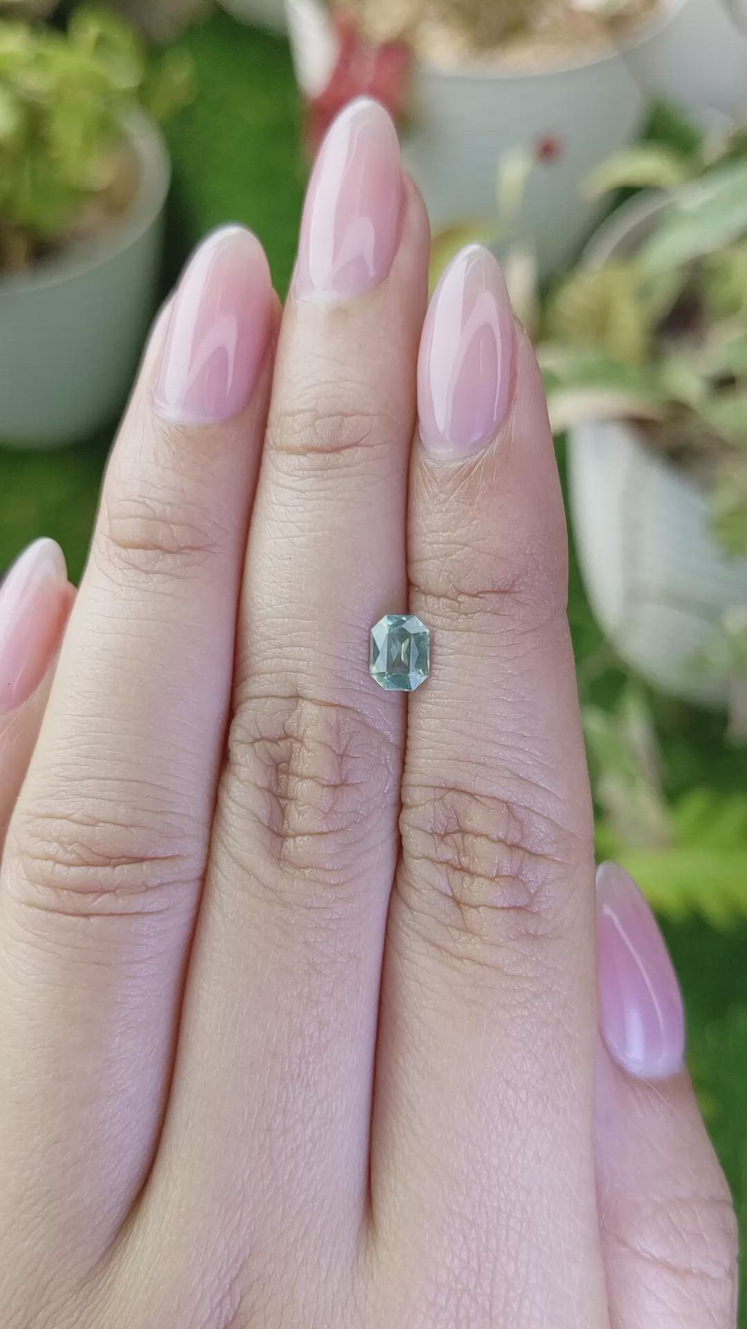 0.77 Ct. Bluish Green Sapphire from Ceylon (Sri Lanka) Size Video