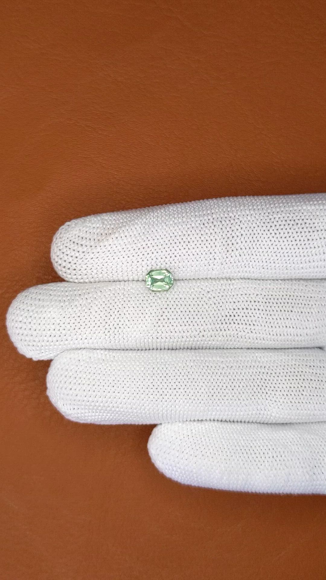 0.77 Ct. Bluish Green Sapphire from Ceylon (Sri Lanka) Size Video