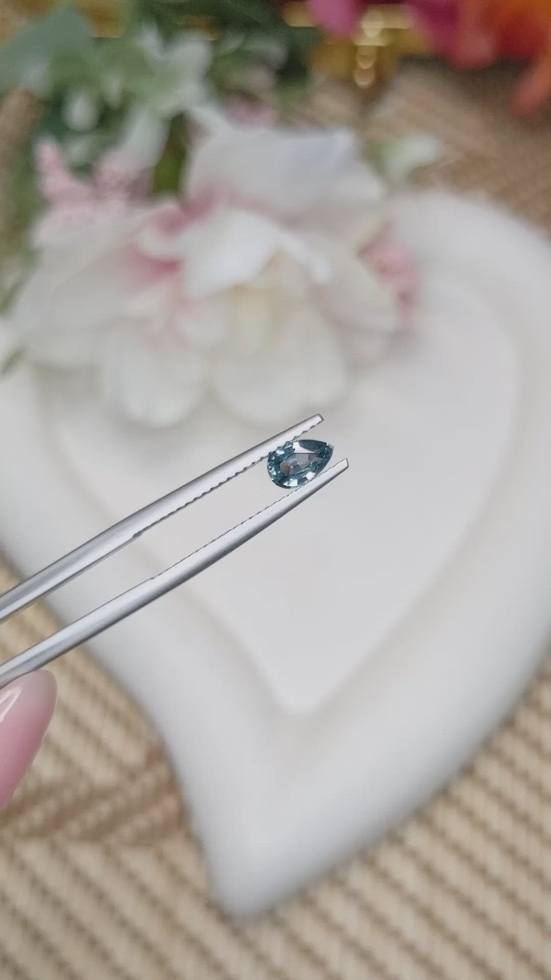 0.56 Ct. Greenish Blue Sapphire from Ceylon (Sri Lanka) Size Video