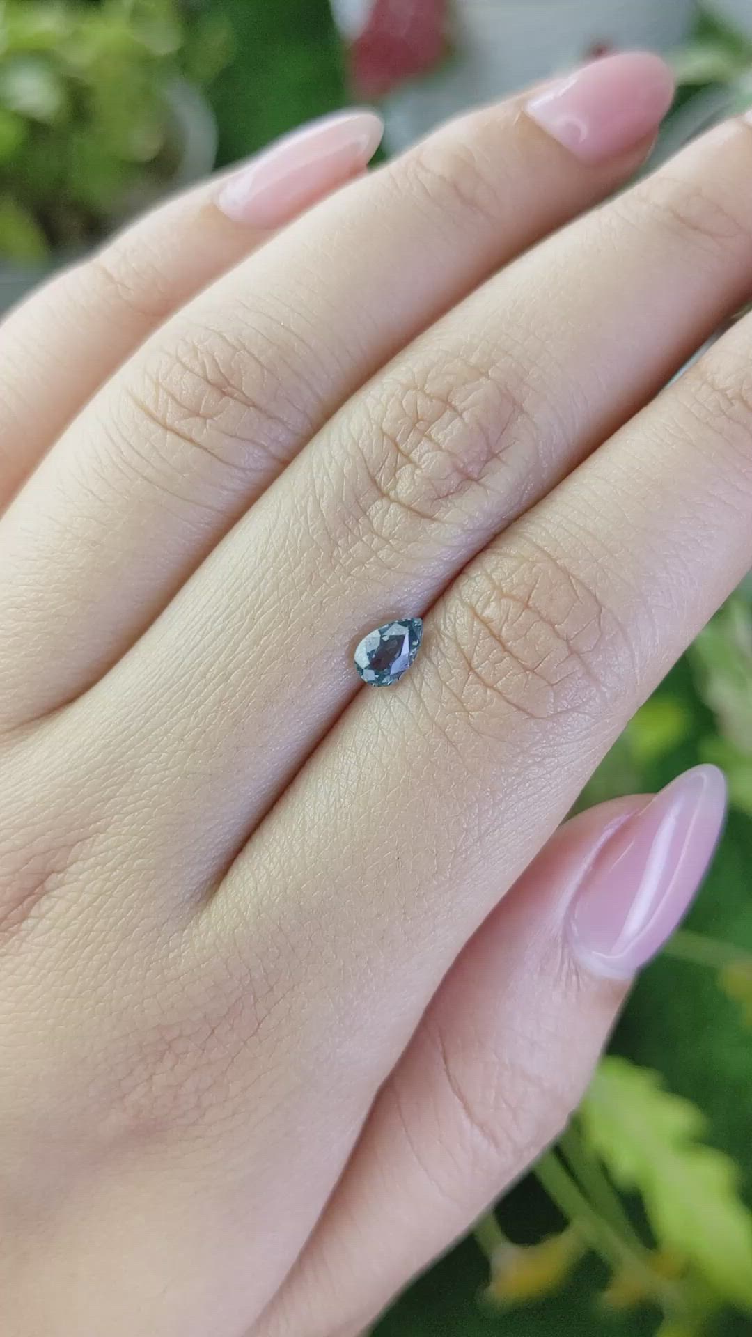 0.56 Ct. Greenish Blue Sapphire from Ceylon (Sri Lanka) Size Video