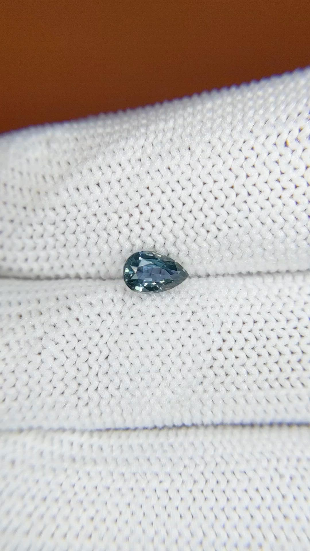 0.56 Ct. Greenish Blue Sapphire from Ceylon (Sri Lanka) Size Video
