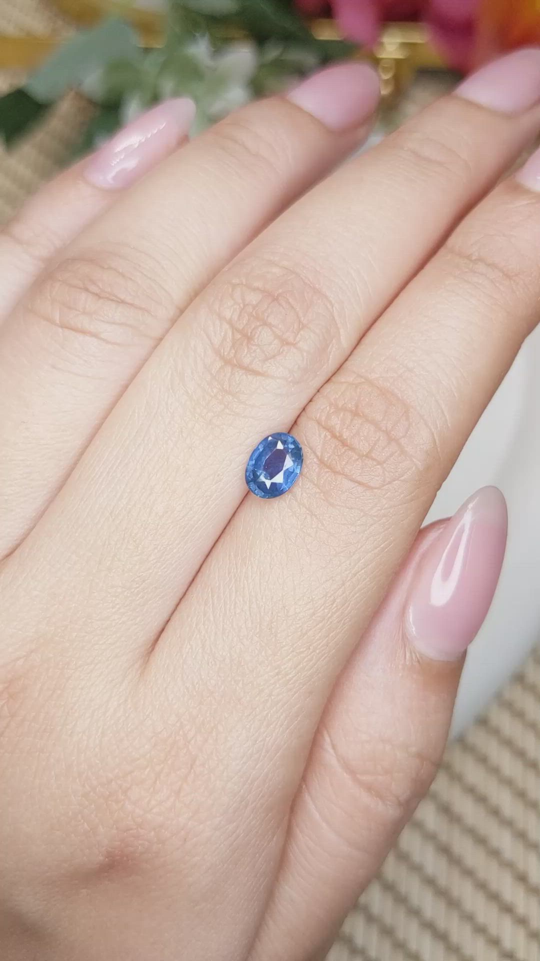 0.87 Ct. Blue Sapphire from Ceylon (Sri Lanka) Size Video