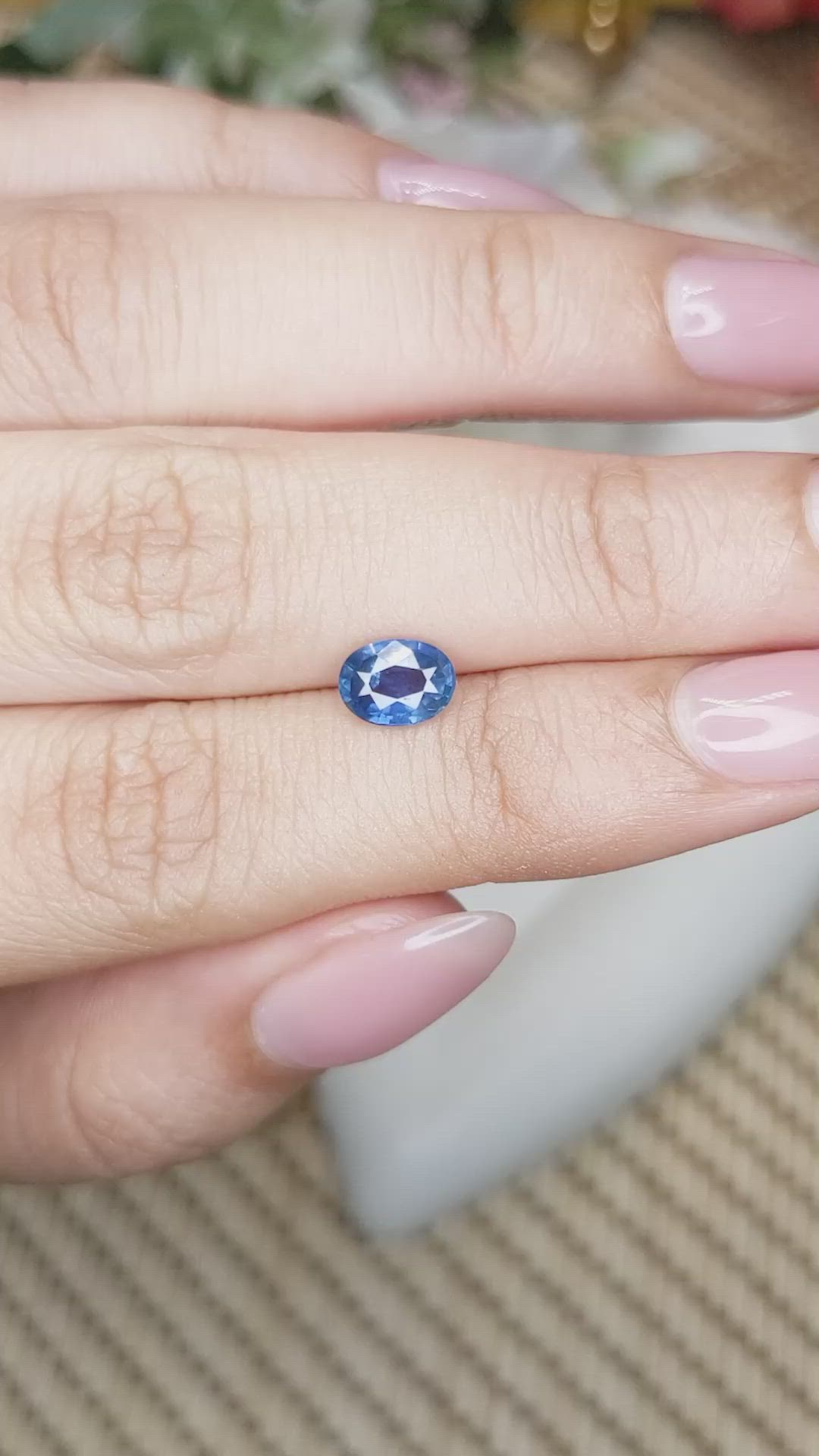 0.87 Ct. Blue Sapphire from Ceylon (Sri Lanka) Size Video