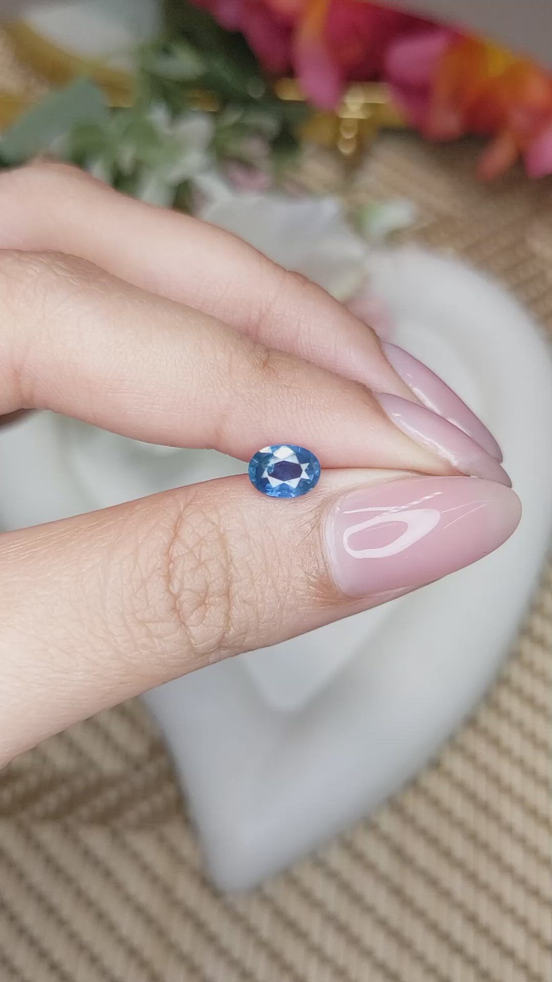 0.87 Ct. Blue Sapphire from Ceylon (Sri Lanka) Size Video