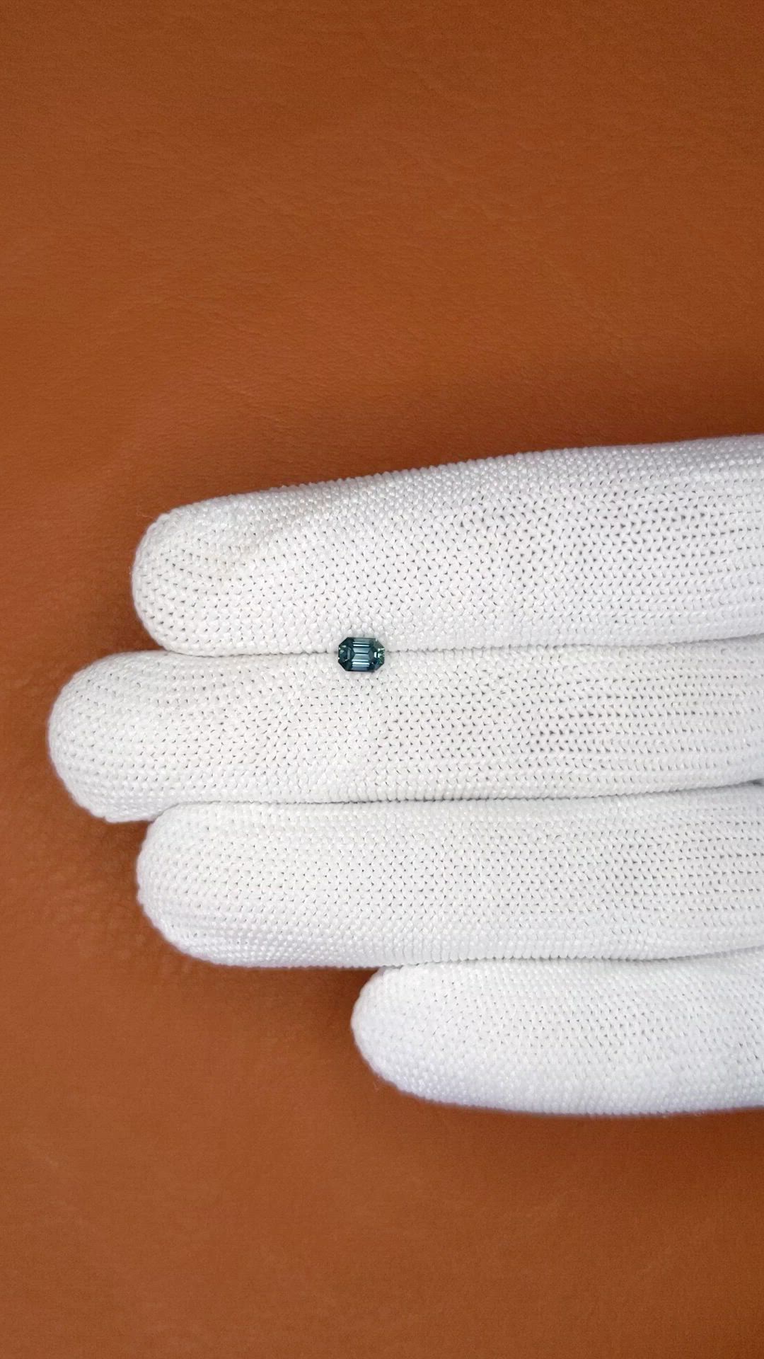 0.36 Ct. Bluish Green Sapphire from Ceylon (Sri Lanka) Size Video