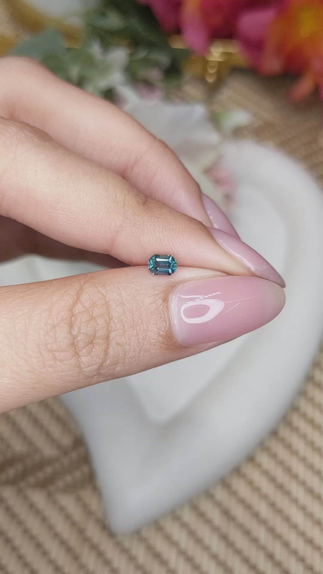 0.36 Ct. Bluish Green Sapphire from Ceylon (Sri Lanka) Size Video