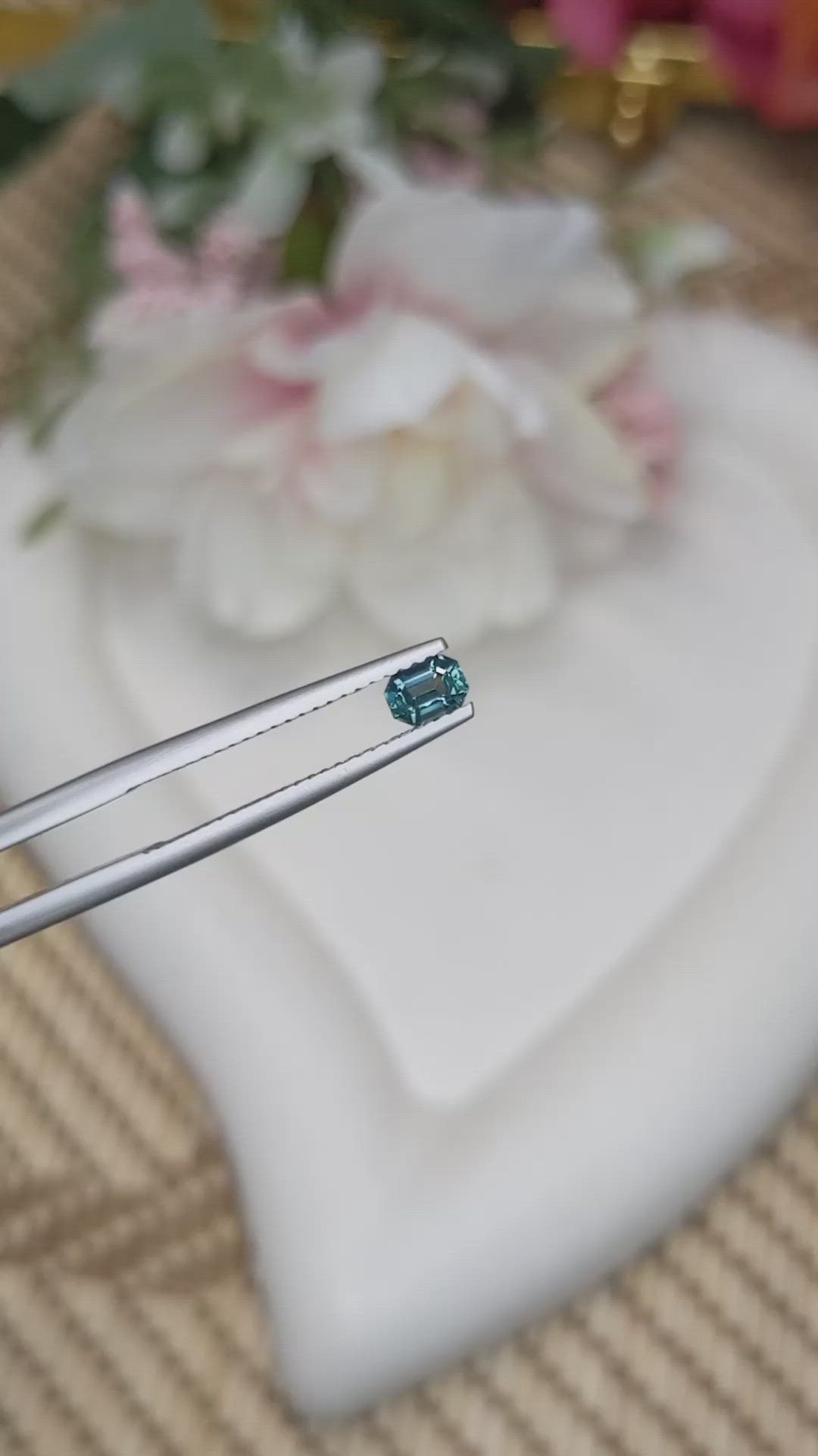 0.36 Ct. Bluish Green Sapphire from Ceylon (Sri Lanka) Size Video