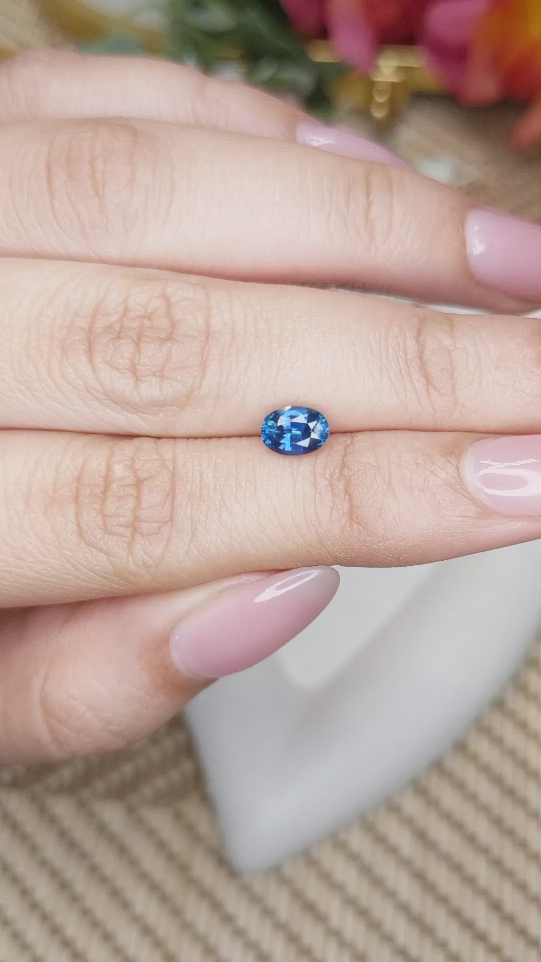 0.96 Ct. Blue Sapphire from Ceylon (Sri Lanka) Size Video