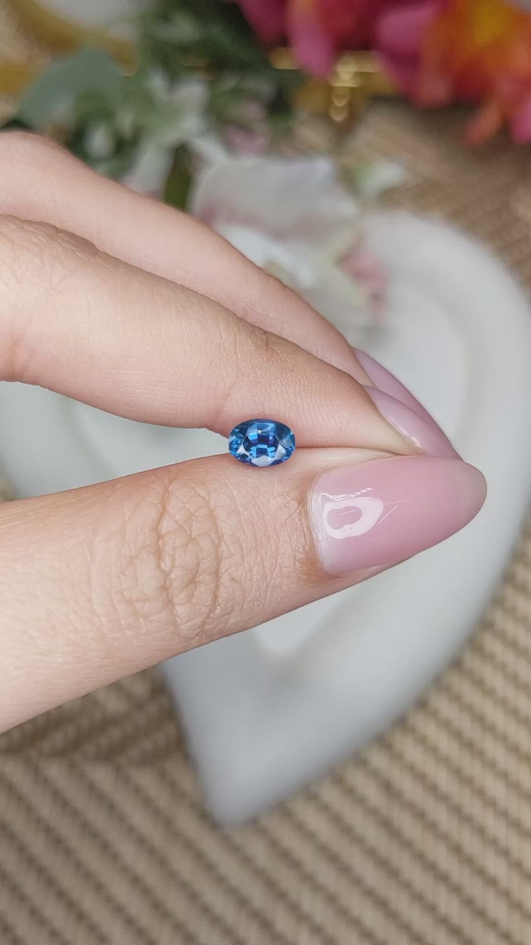 0.96 Ct. Blue Sapphire from Ceylon (Sri Lanka) Size Video