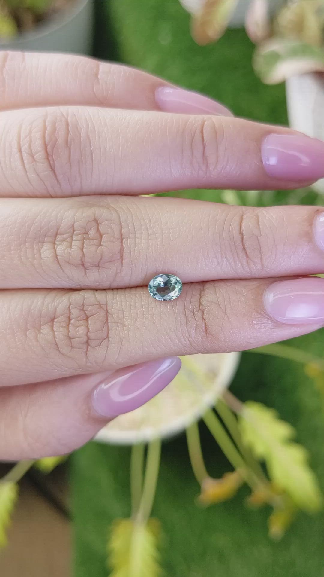 0.70 Ct. Bluish Green Sapphire from Ceylon (Sri Lanka) Size Video