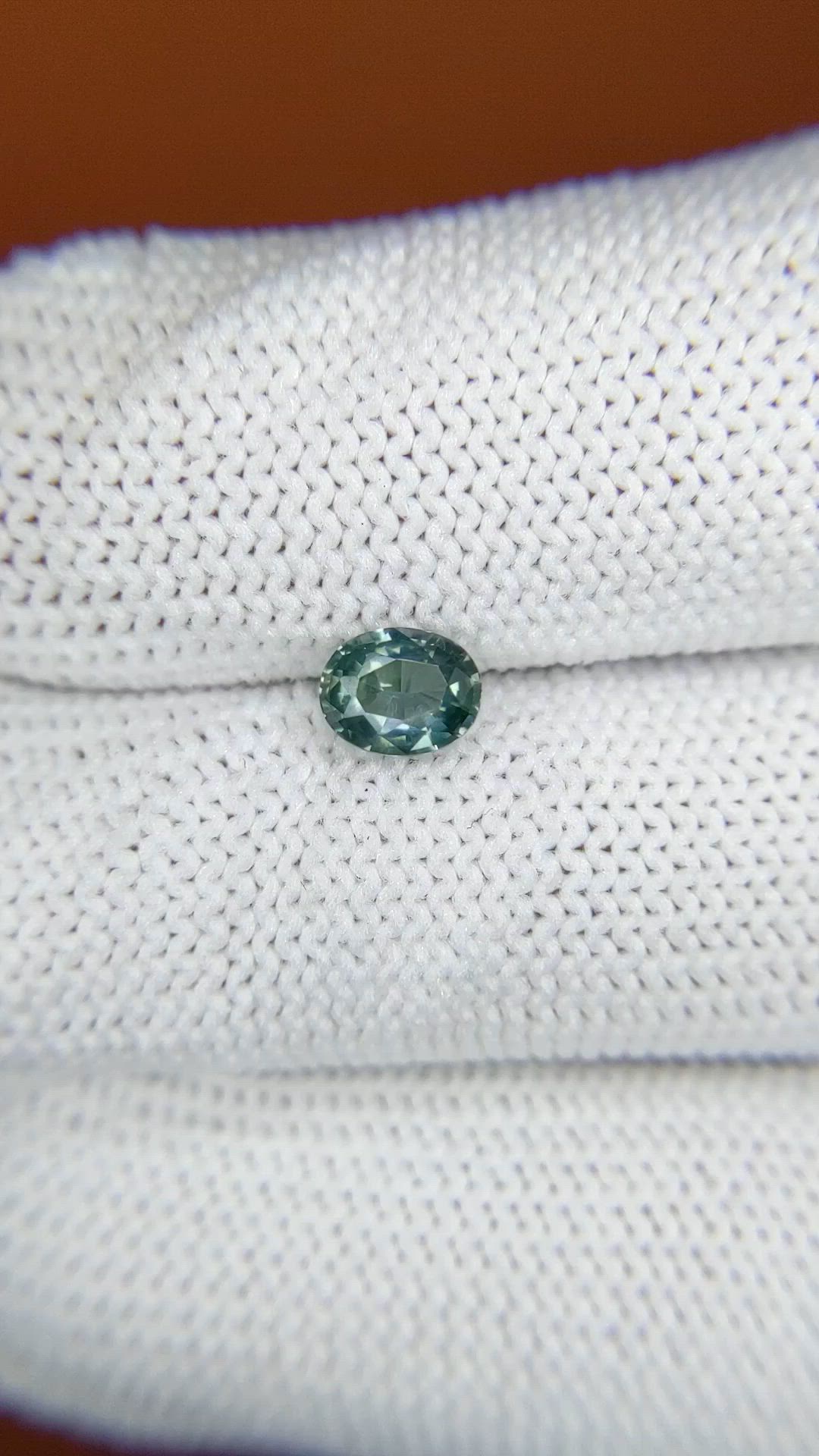 0.70 Ct. Bluish Green Sapphire from Ceylon (Sri Lanka) Size Video