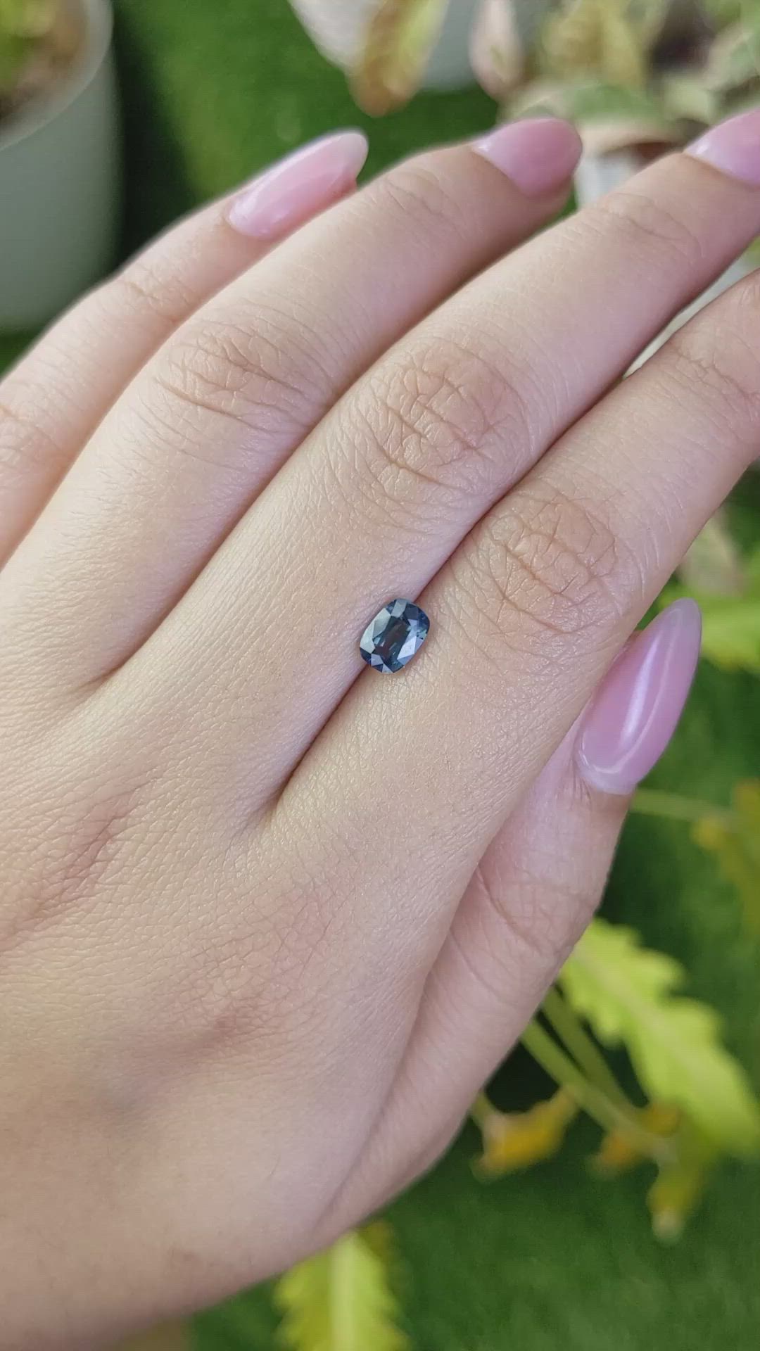 0.84 Ct. Greenish Blue Sapphire from Ceylon (Sri Lanka) Size Video