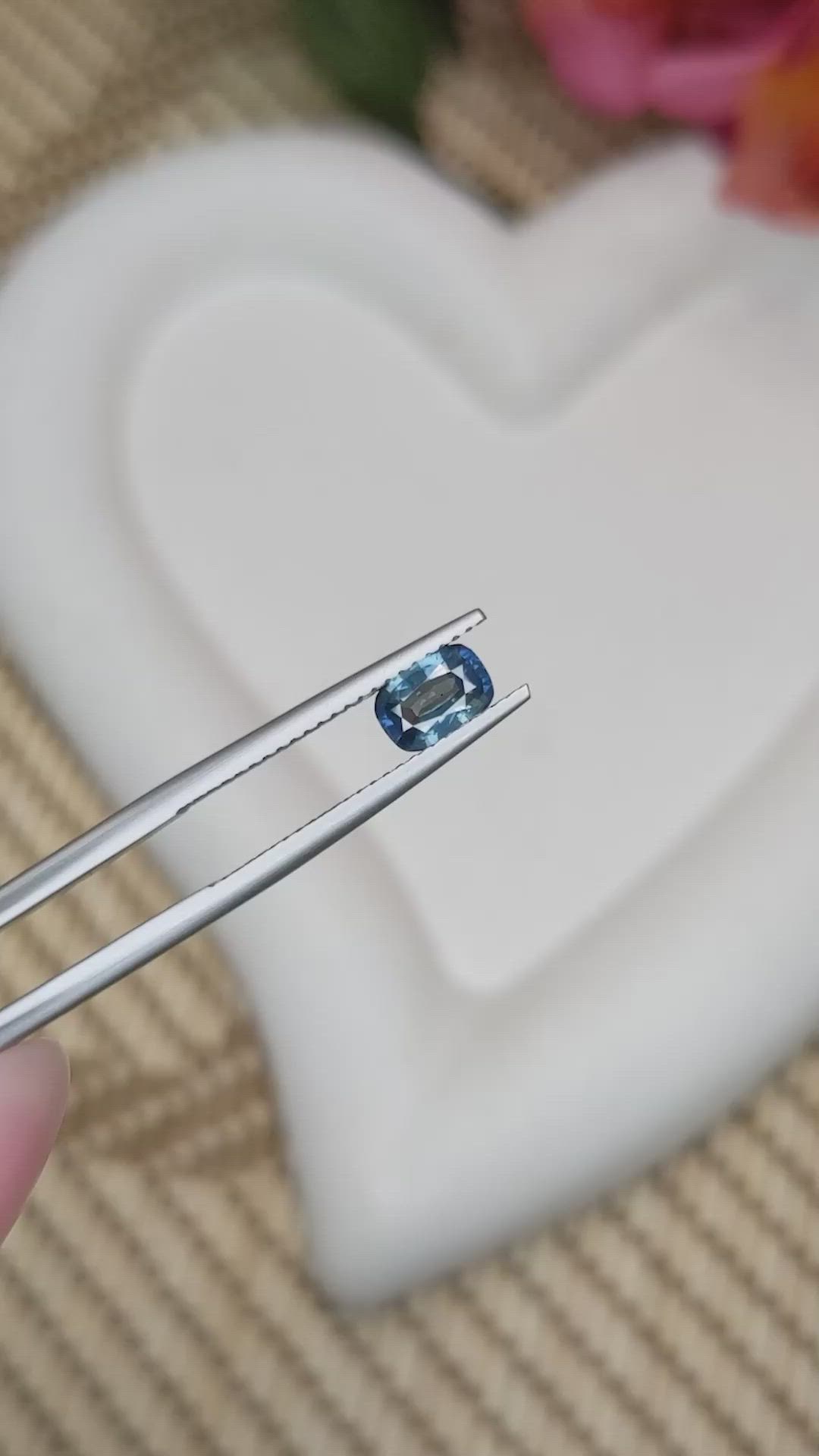 0.84 Ct. Greenish Blue Sapphire from Ceylon (Sri Lanka) Size Video