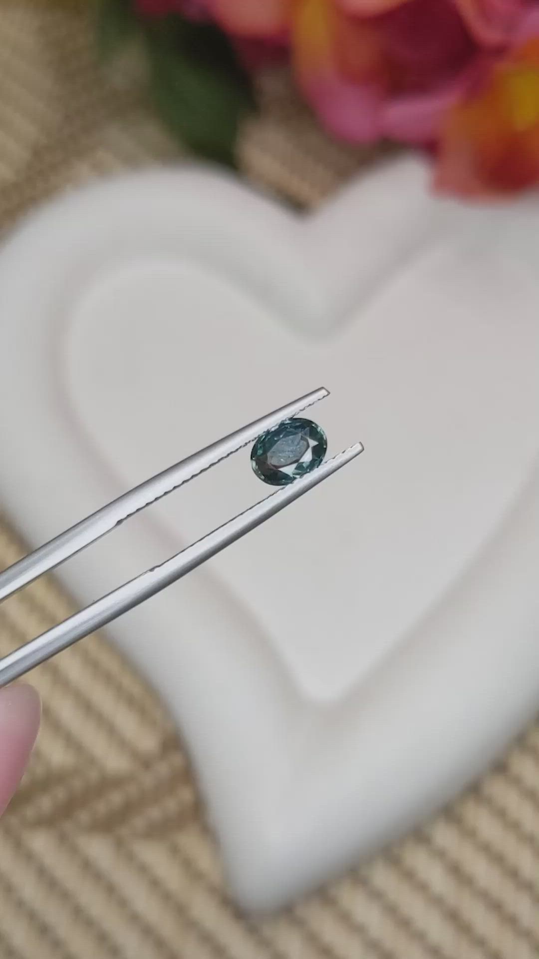 0.86 Ct. Bluish Green Sapphire from Ceylon (Sri Lanka) Size Video