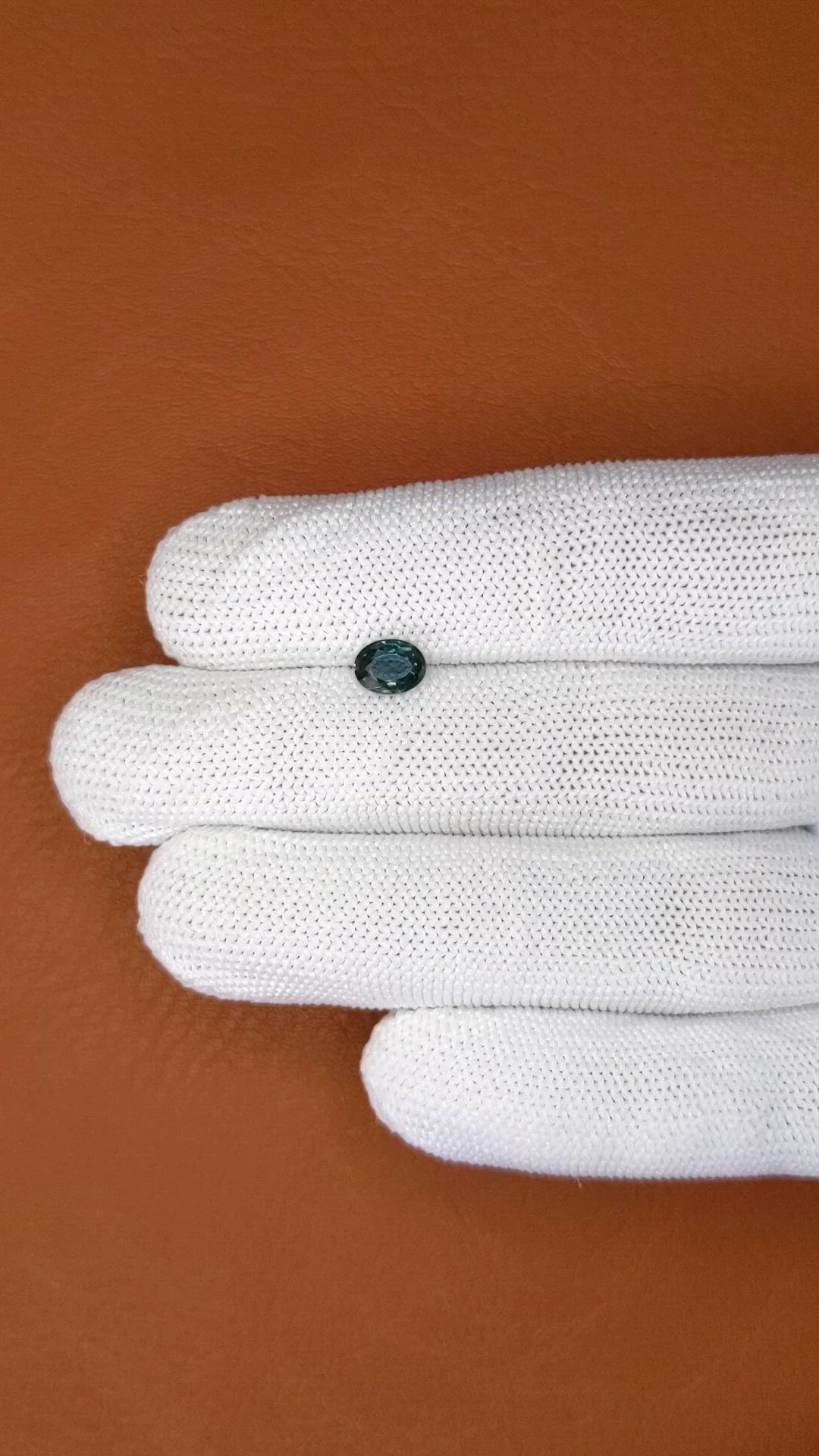 0.86 Ct. Bluish Green Sapphire from Ceylon (Sri Lanka) Size Video