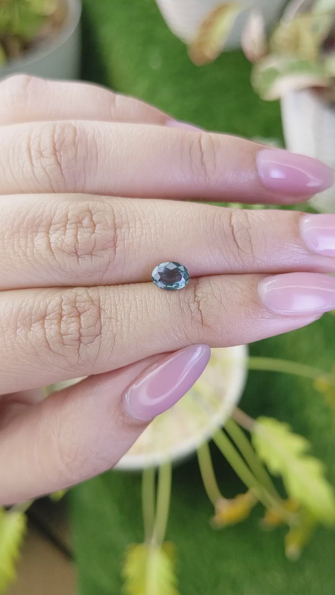 0.86 Ct. Bluish Green Sapphire from Ceylon (Sri Lanka) Size Video